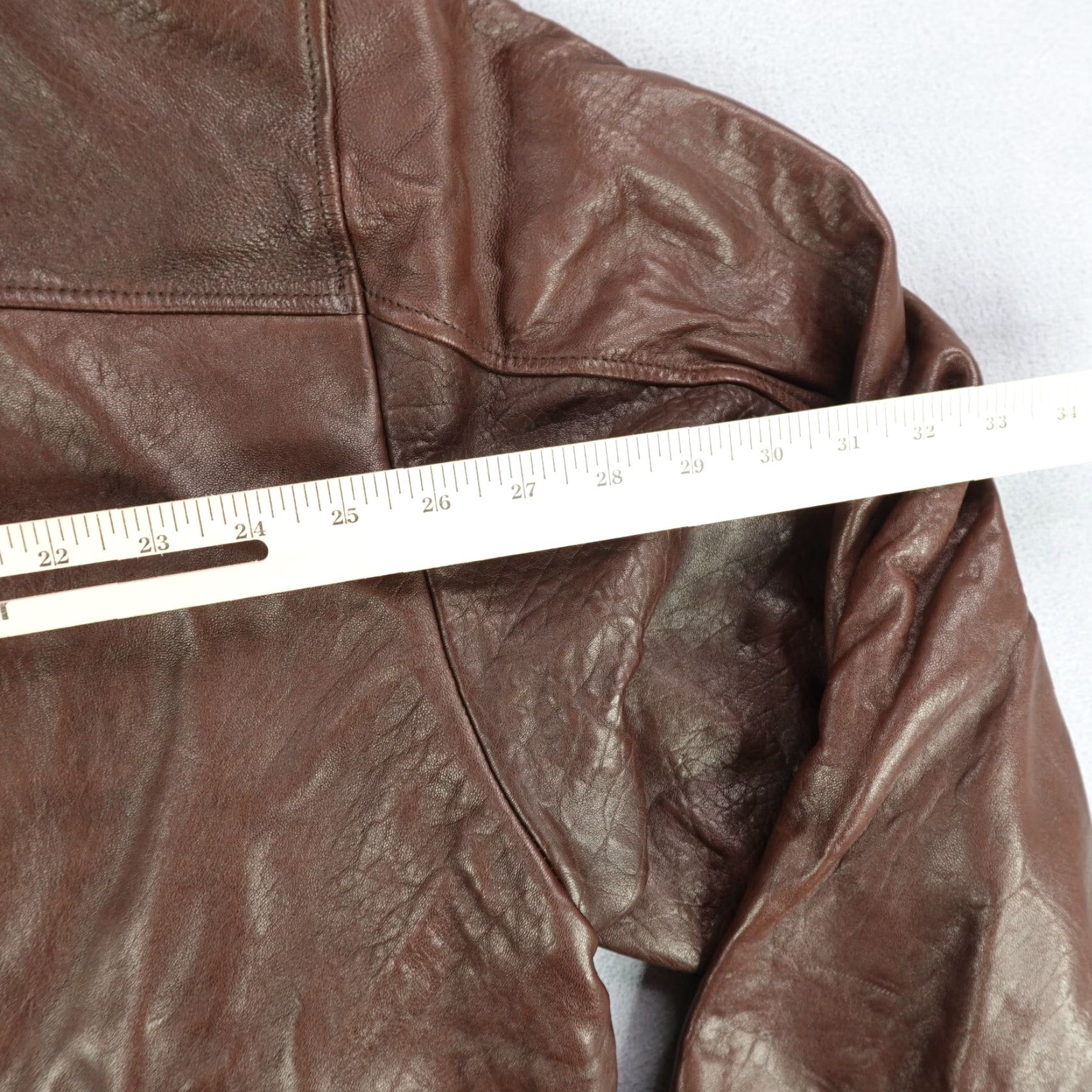 Vintage Vintage Rochester Mens Bomber Jacket XL Tall Brown Leather Mid-Length Full Zip Outdoor Cotton Lined Size US XL / EU 56 / 4 - 6 Thumbnail