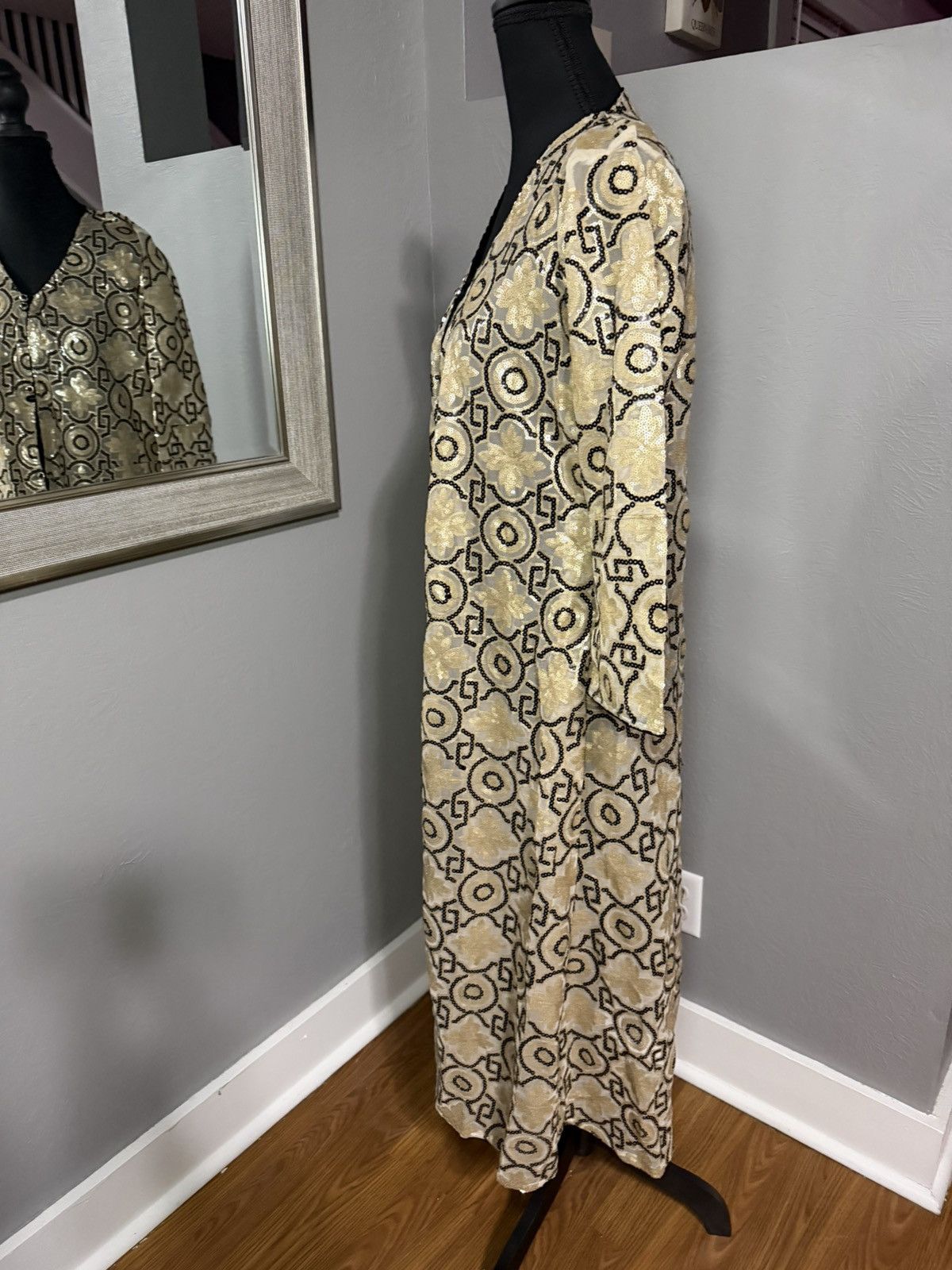 Other VTG Glamorous Geometric Gold & Black Sequin Design Maxi M Size M / US 6-8 / IT 42-44 - 5 Thumbnail