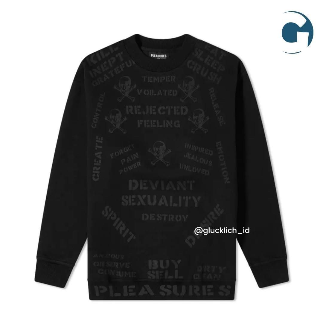 Pleasures Crush Crew Sweat in Black