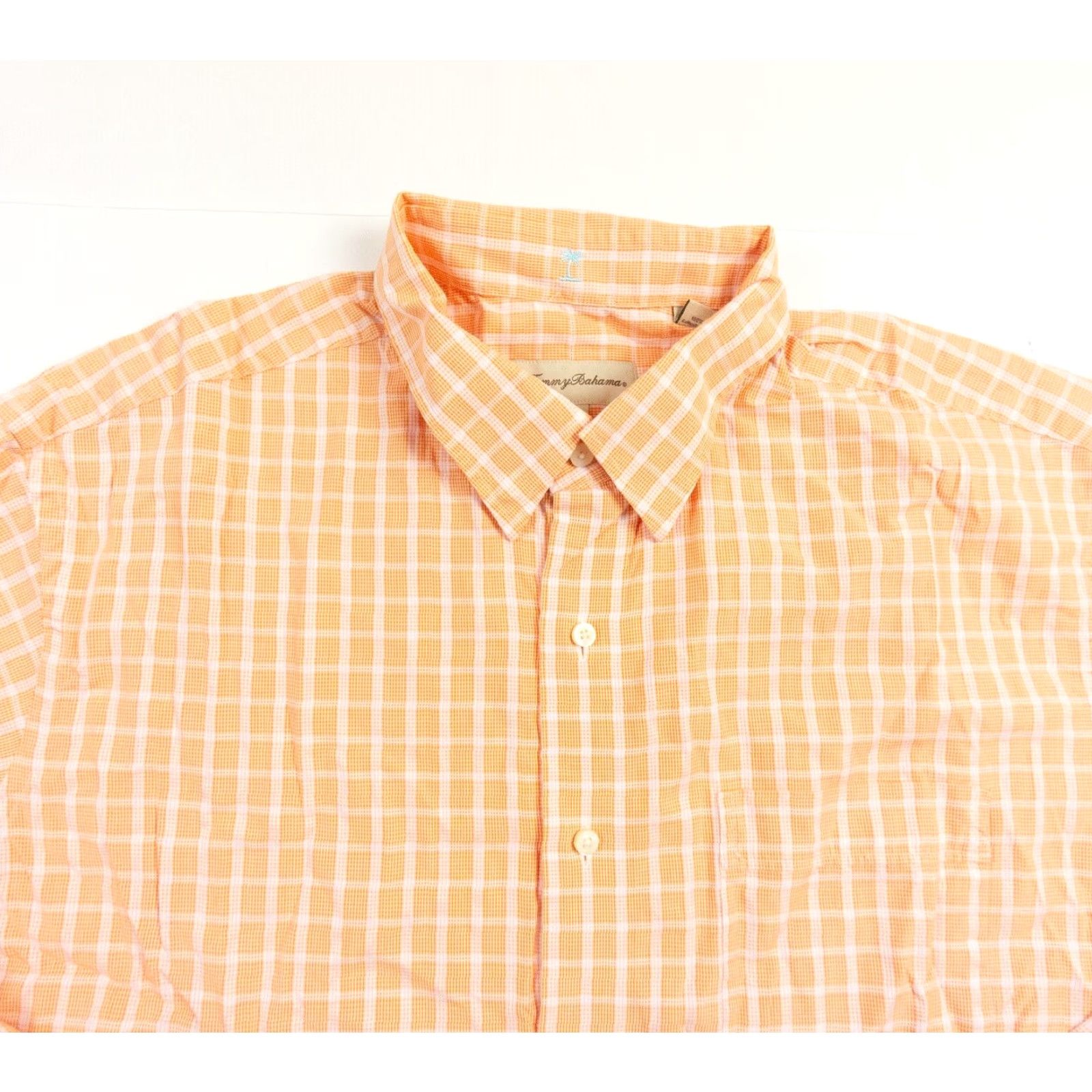 Tommy Bahama VINTAGE Tommy Bahama Shirt Mens 16.5 34-35 Orange Check Long Sleeve Cotton Button-Up Shirt Mens Size US L / EU 52-54 / 3 - 2 Thumbnail
