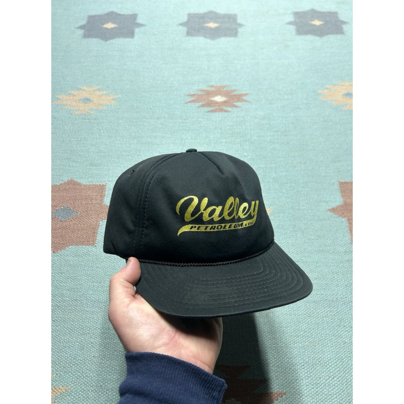 GAS VINTAGE GAS SnapBack Hat Cap Valley Petroleum Michigan Oil Gas Black Gold Adjustable Men Size ONE SIZE - 2 Thumbnail