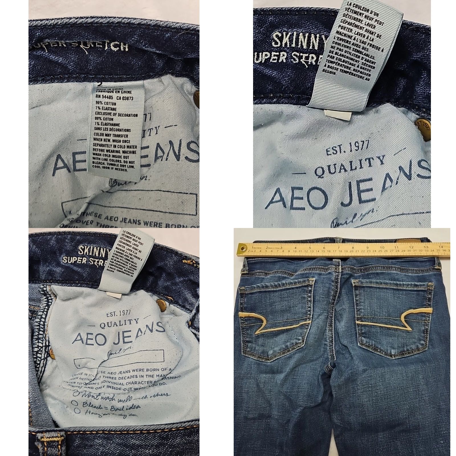 American Eagle Outfitters American Eagle Outfitters Skinny Jeans Women’s Size 2 Blue Denim Mid Rise Stretch Regular Inseam 27 Size 42" / US 20 - 8 Thumbnail