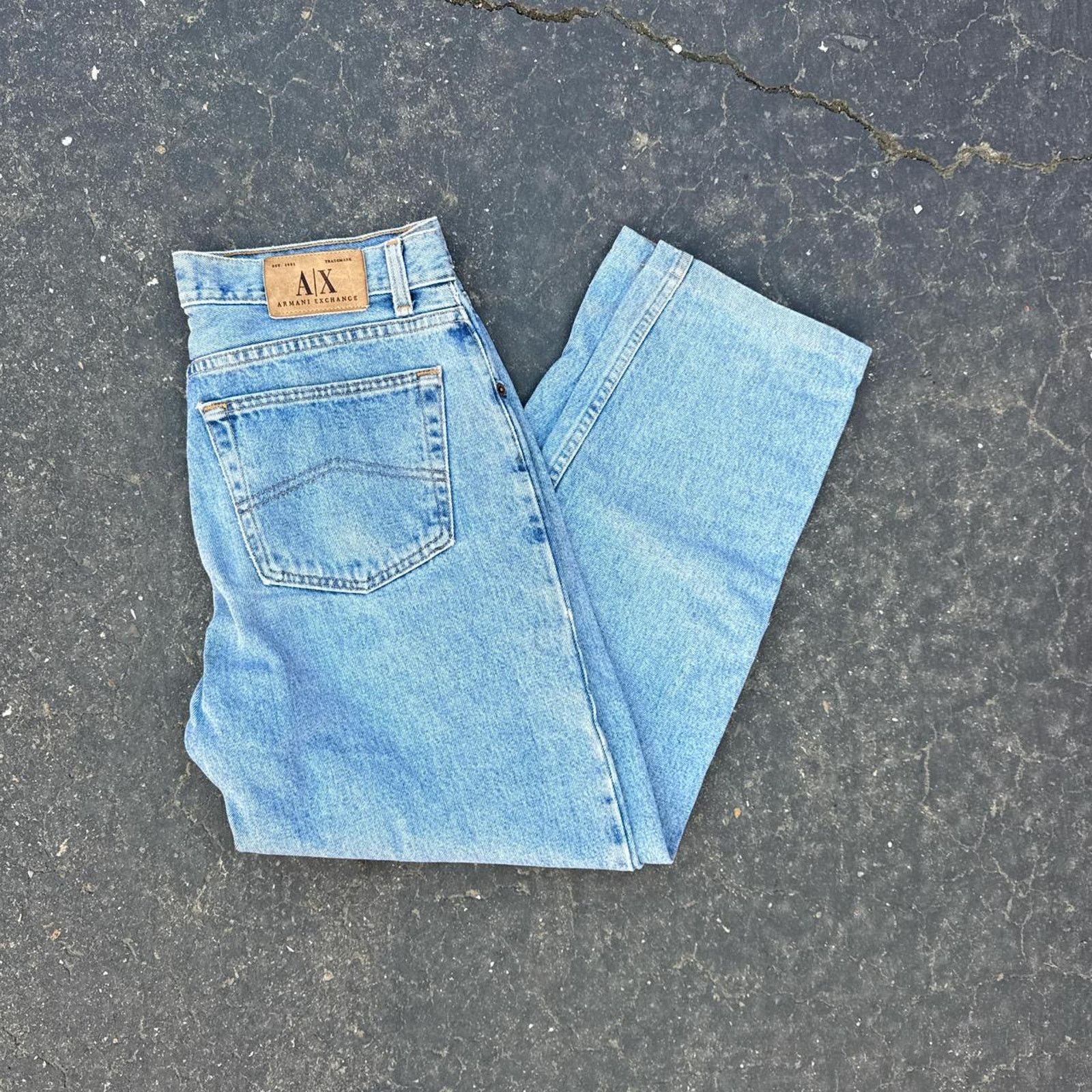 Armani Exchange Vintage 90s Men’s Armani Exchange Light Wash Jeans – 32x32 Size US 32 / EU 48 - 1 Thumbnail