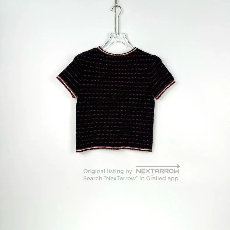 Chanel Chanel Dark blue striped button pattern elastic knitted sh Size XXS / US 00 / IT 34 - 4 Thumbnail