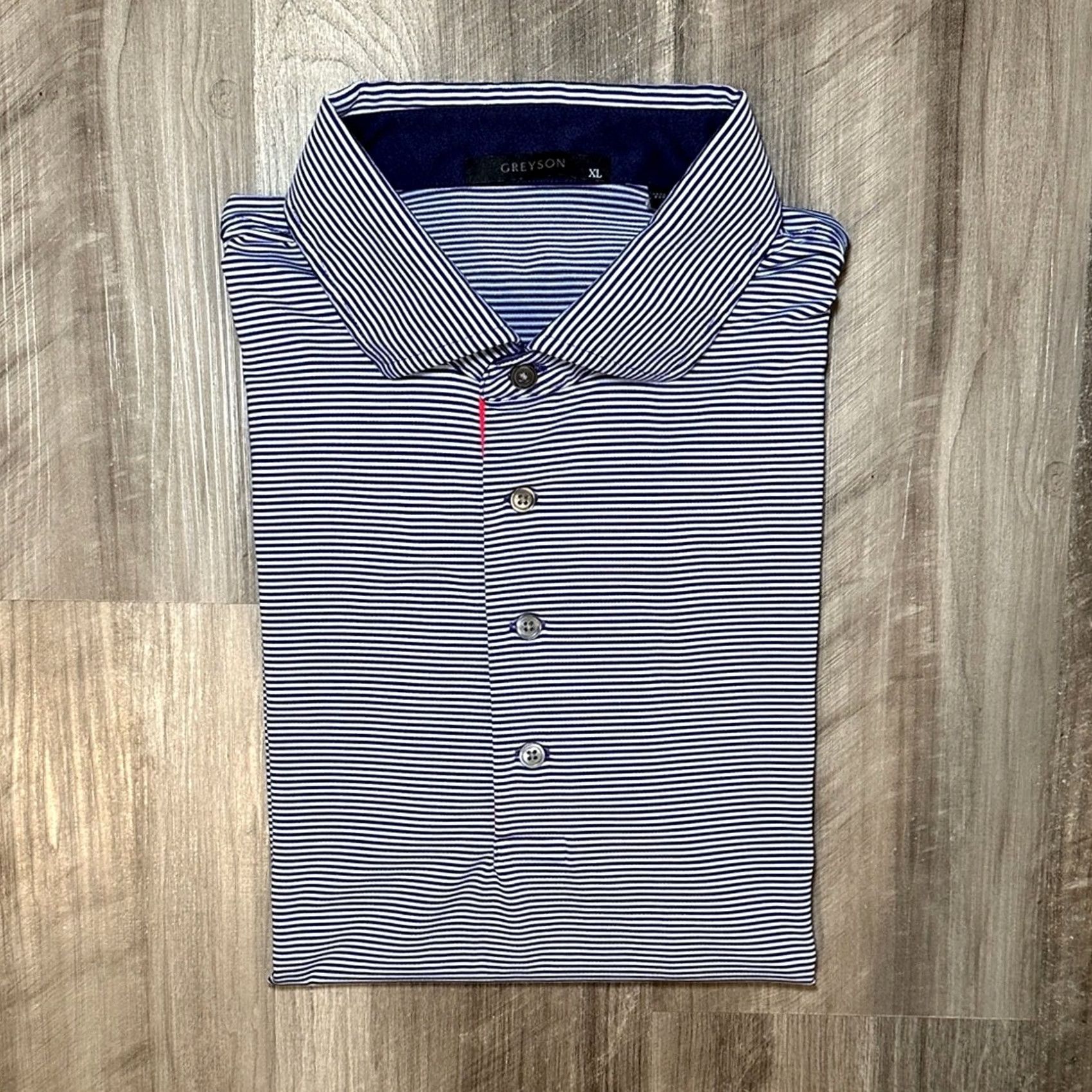 Vintage Greyson Saranac Striped Golf Polo XL Men Blue Polo Saranac Striped Golf Polo XL Mens Blue Size US XL / EU 56 / 4 - 2 Thumbnail