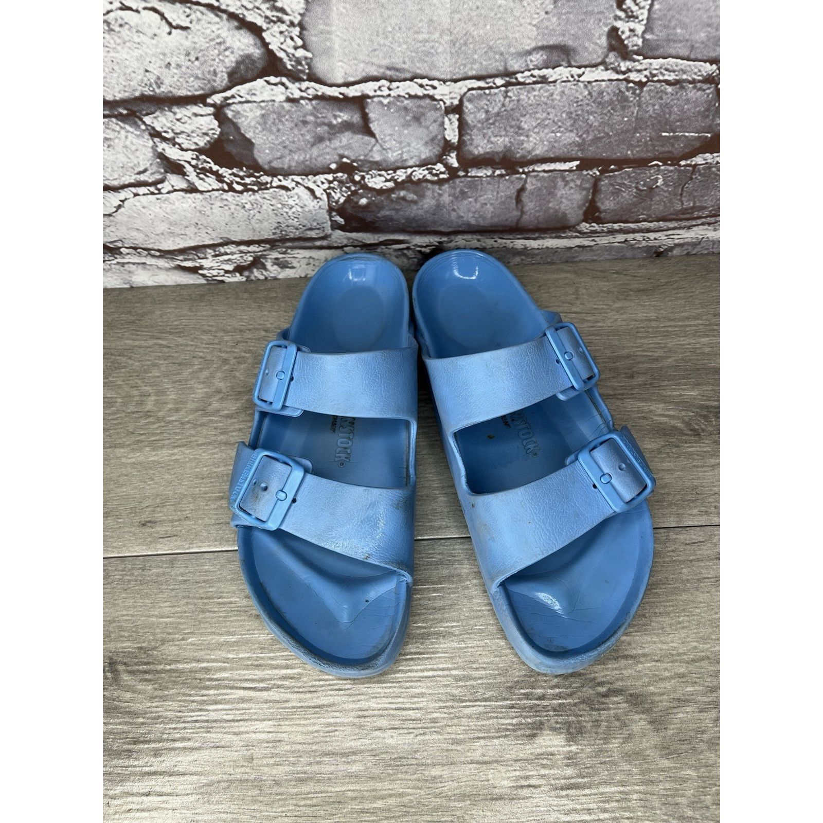 Birkenstock Birkenstock Arizona Essentials Baby Blue Lightweight Sandals Size US 7.5 / IT 37.5 - 3 Thumbnail