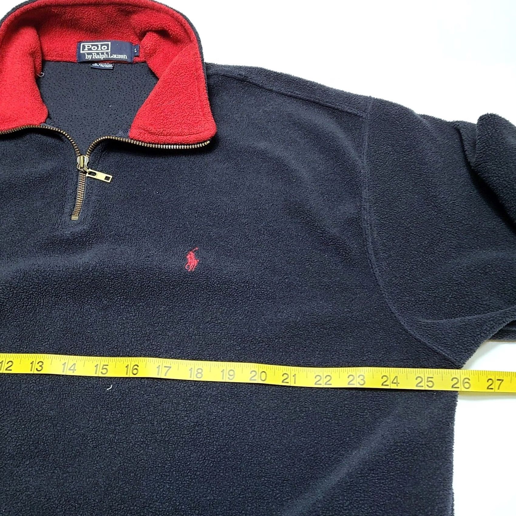 Polo Ralph Lauren VINTAGE Polo Ralph Lauren Men Blue 1/4 Zip Teddy Fleece Red Pony Size Large Sweater Zipper Logo Embroidered Long Sleeve Mock Neck 100% Polyester Size US L / EU 52-54 / 3 - 6 Thumbnail