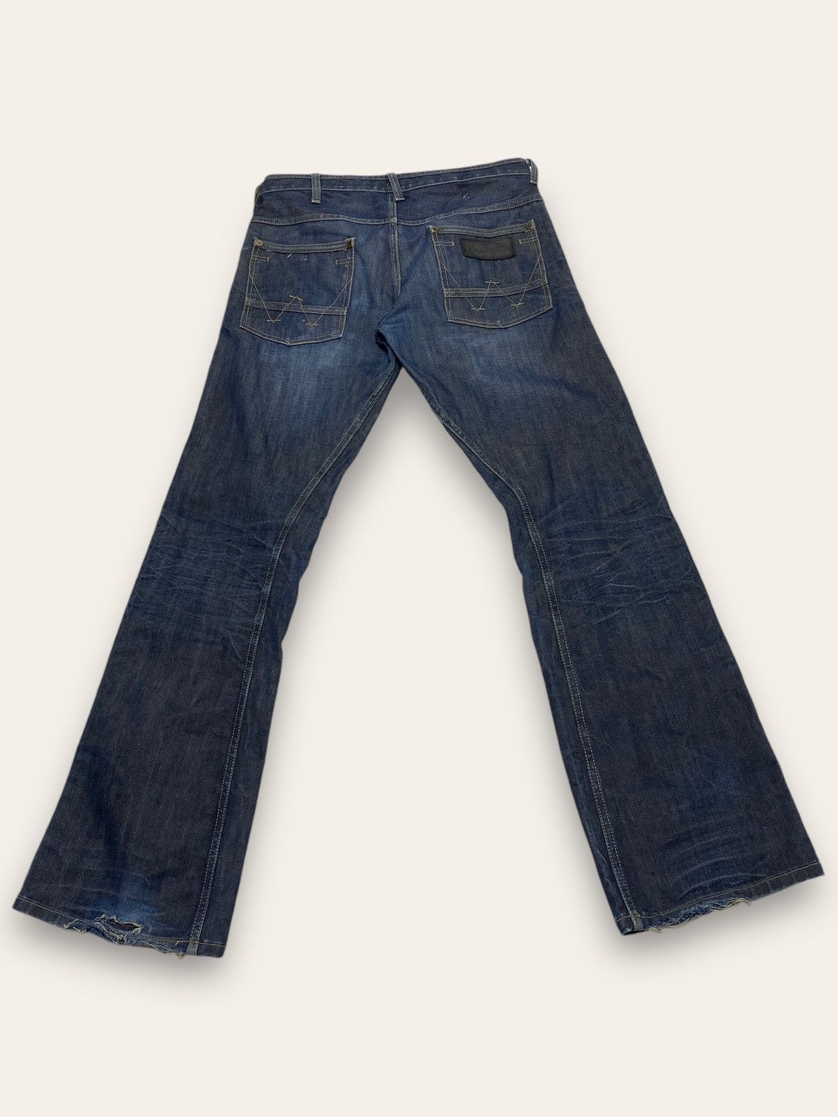 Jean Vintage WRANGLER SHARKEY Navy Denim Jeans Y2K Size US 34 / EU 50 - 1 Thumbnail