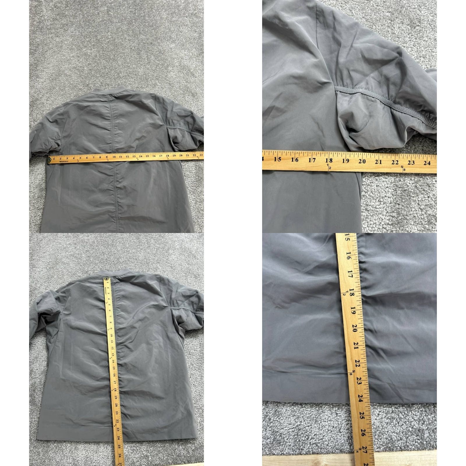 Nike Nike Shield Bomber Jacket Womens Medium Gray Swoosh Logo Ruched Sleeve Full Zip Size M / US 6-8 / IT 42-44 - 8 Thumbnail