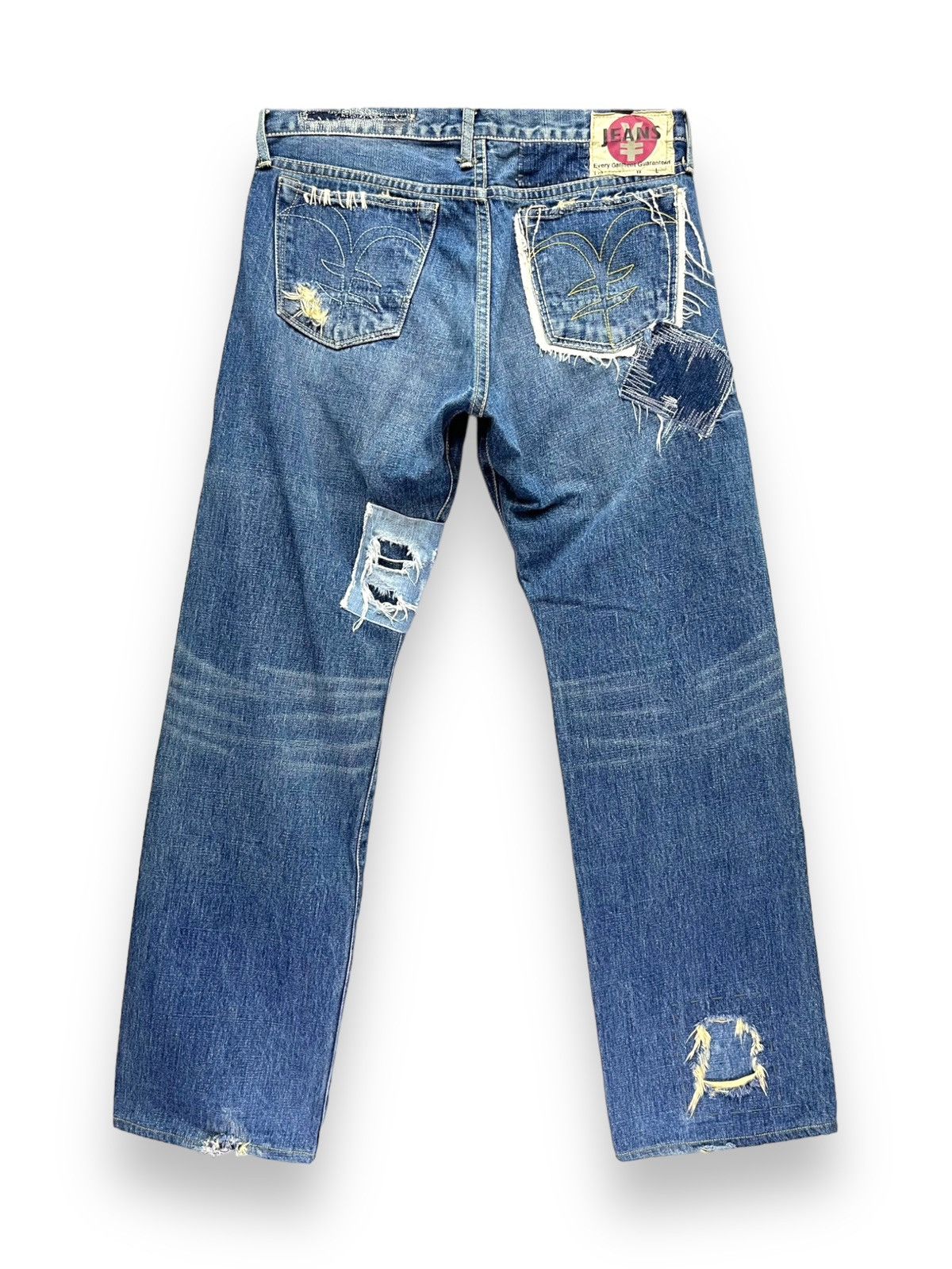 Japanese Brand 🔥Grunge Patchwork Distressed Original Selvedge Denim Japan Size US 32 / EU 48 - 3 Thumbnail
