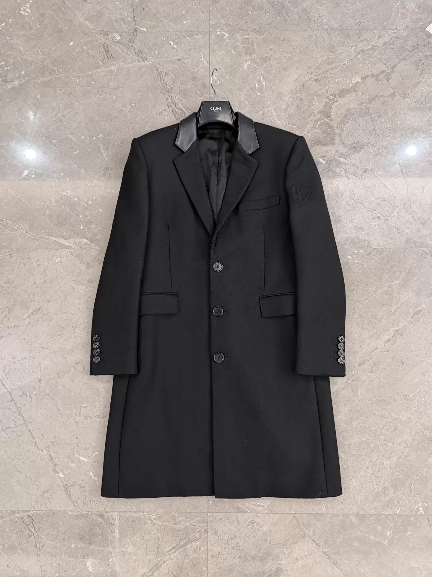 Celine Celine Hedi Slimane 19FW Wool Fur Collar Coat 48 Size US M / EU 48-50 / 2 - 1 Thumbnail