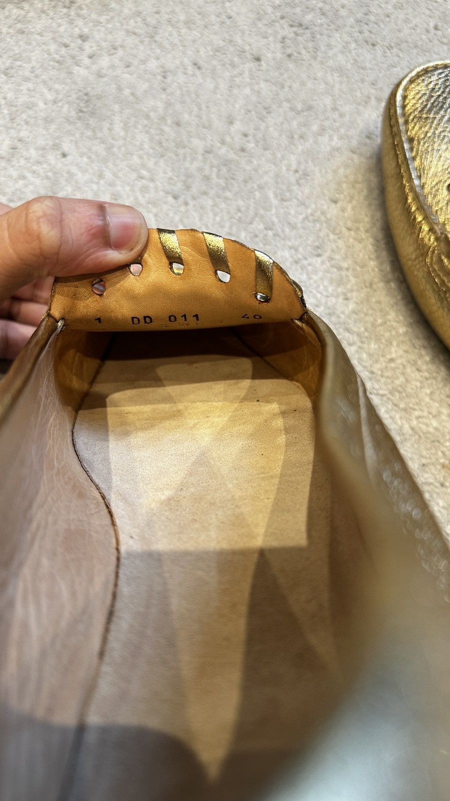Prada Gold Leather Prada Loafers Size US 10 / IT 40 - 11 Thumbnail