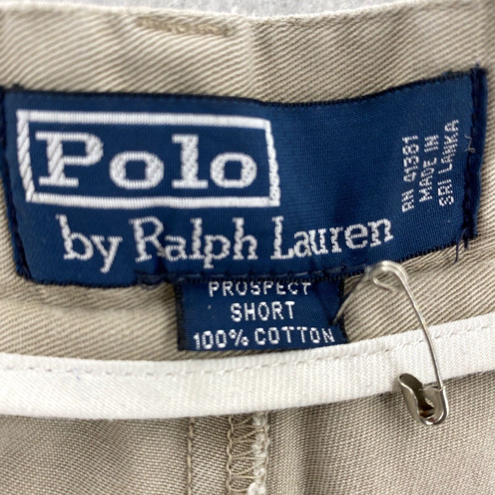 Polo Ralph Lauren VINTAGE Polo Ralph Lauren Shorts Men 34 Khaki Beige Cotton Canvas Flat Front Classic Fit Casual Chino American Preppy Classic 90s Mens Size US S / EU 44-46 / 1 - 6 Thumbnail