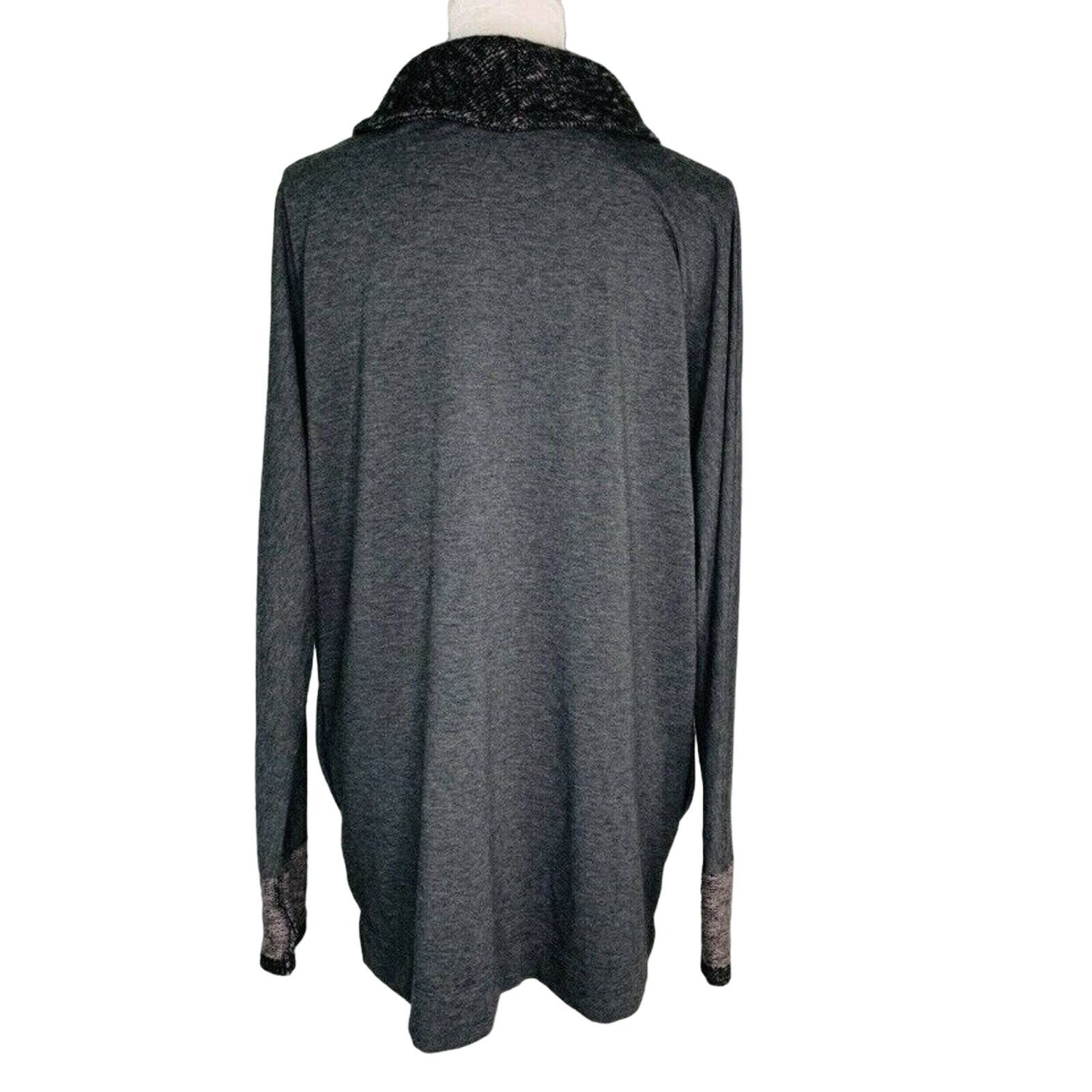 Other Soft Surroundings Gray Tunic Top M Gray LS Soft Pockets Size M / US 6-8 / IT 42-44 - 2 Thumbnail