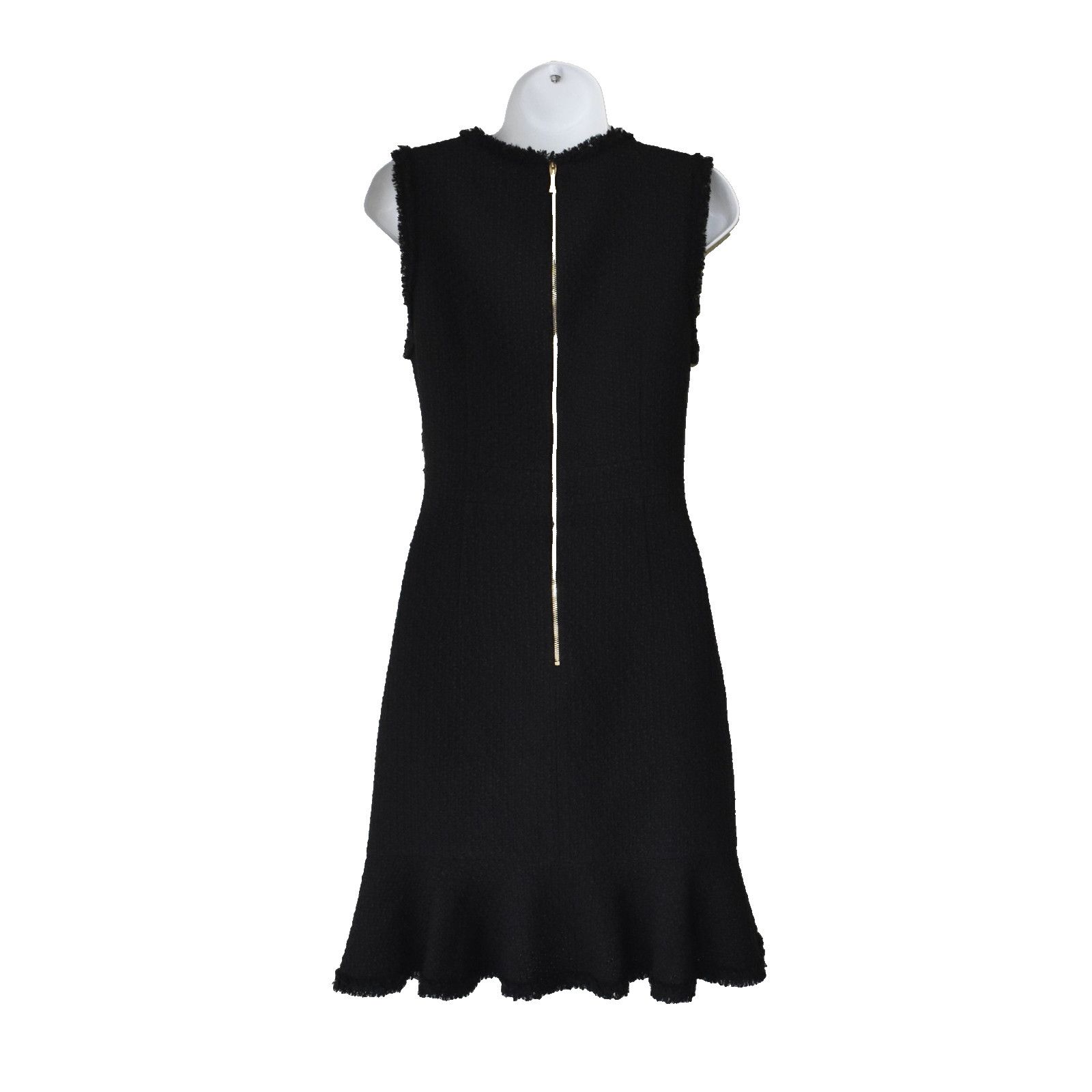 Kate Spade KATE SPADE Black Tweed Ruffled Hem And Ribbon Dress size 10 Size L / US 10 / IT 46 - 3 Thumbnail