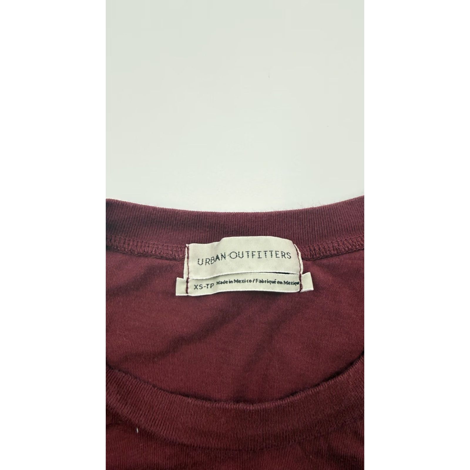 Urban Outfitters Urban Outfitters Dress Womens XS Burgundy Tie Front T-Shirt Short Sleeve Cotton Size XS / US 0-2 / IT 36-38 - 3 Thumbnail