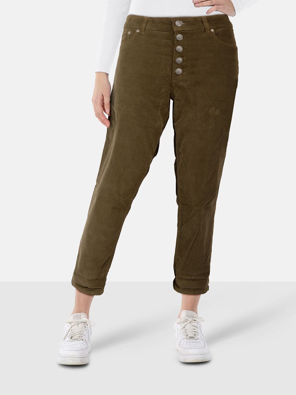 Dondup Green Cropped Length Koons Trousers Size 30" / US 8 / IT 44 - 1 Thumbnail