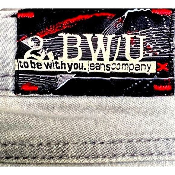 Other 2BWYU Size 3 Gray Skinny Jeans X Embroidered Pockets Y2K Fes Size 28" / US 6 / IT 42 - 11 Thumbnail