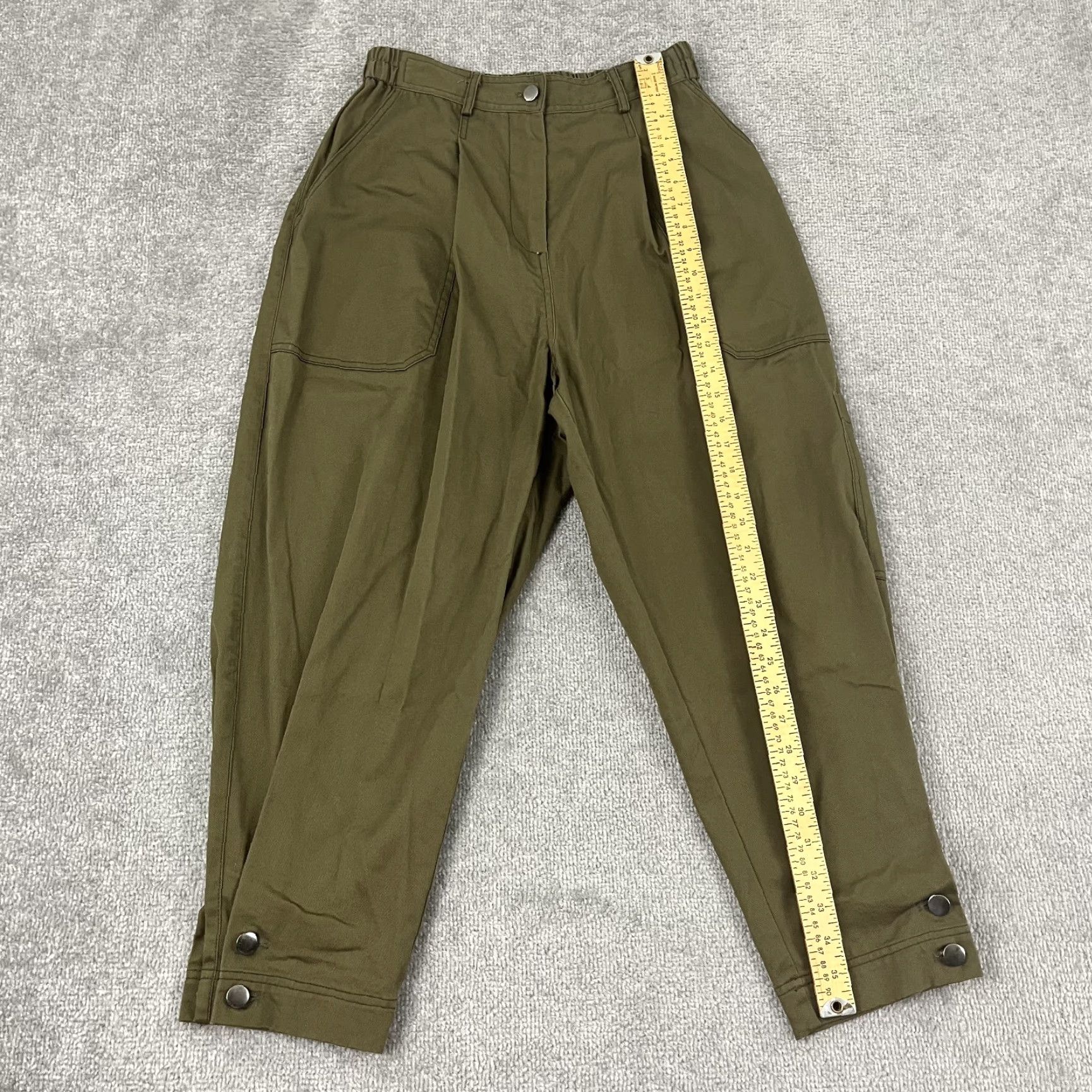 Vintage VINTAGE Psophia Women's Pants Size 40 Green Taper High Rise Cropped Casual Dressy Size 27" / US 4 / IT 40 - 2 Thumbnail