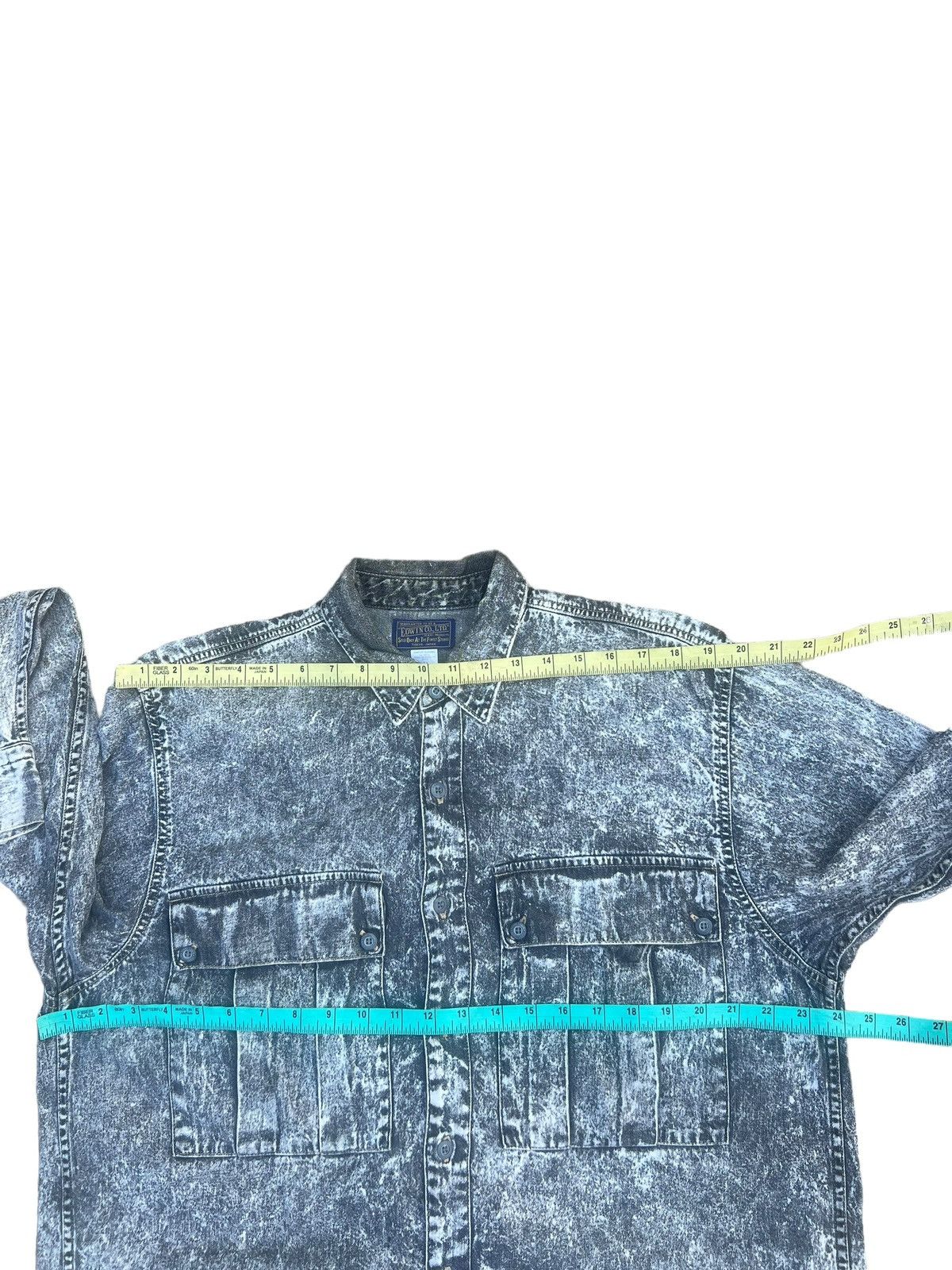 Edwin Vintage Edwin Japan Acid Washed Double Pocket Oversize Shirt Size US M / EU 48-50 / 2 - 3 Thumbnail