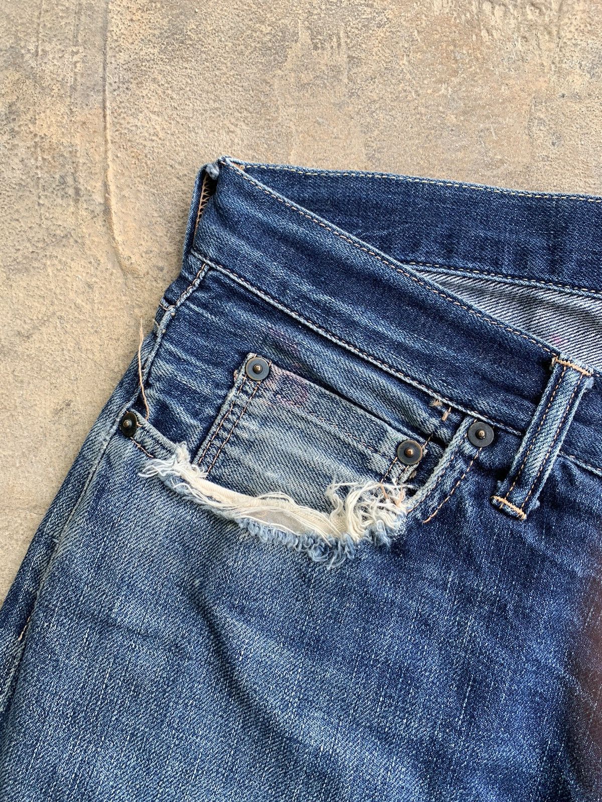 Japanese Brand × Vintage Unknown Japanese Brand Selvedge Distressed Denim Size US 31 - 10 Thumbnail
