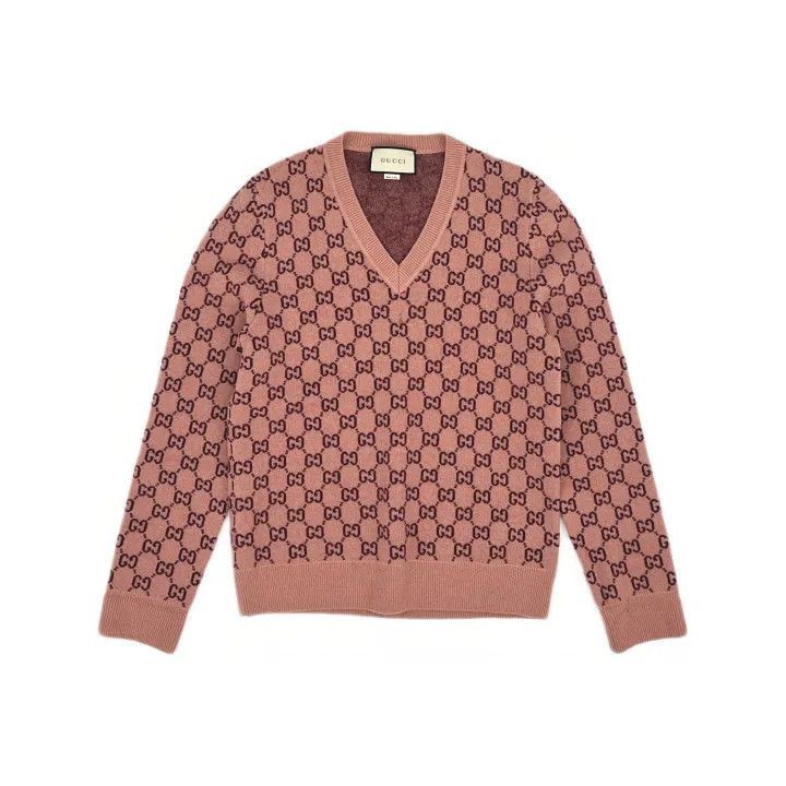 Gucci Gucci Gucci Pink Logo Knit Sweater -2506 Size US S / EU 44-46 / 1 - 2 Thumbnail