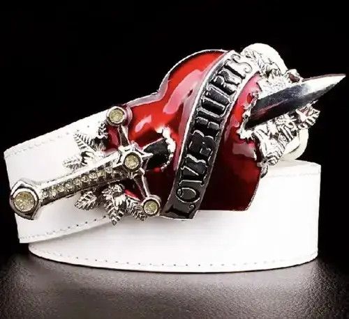 Other Silver Color White Belt Love Hunter Belt Size ONE SIZE - 3 Thumbnail