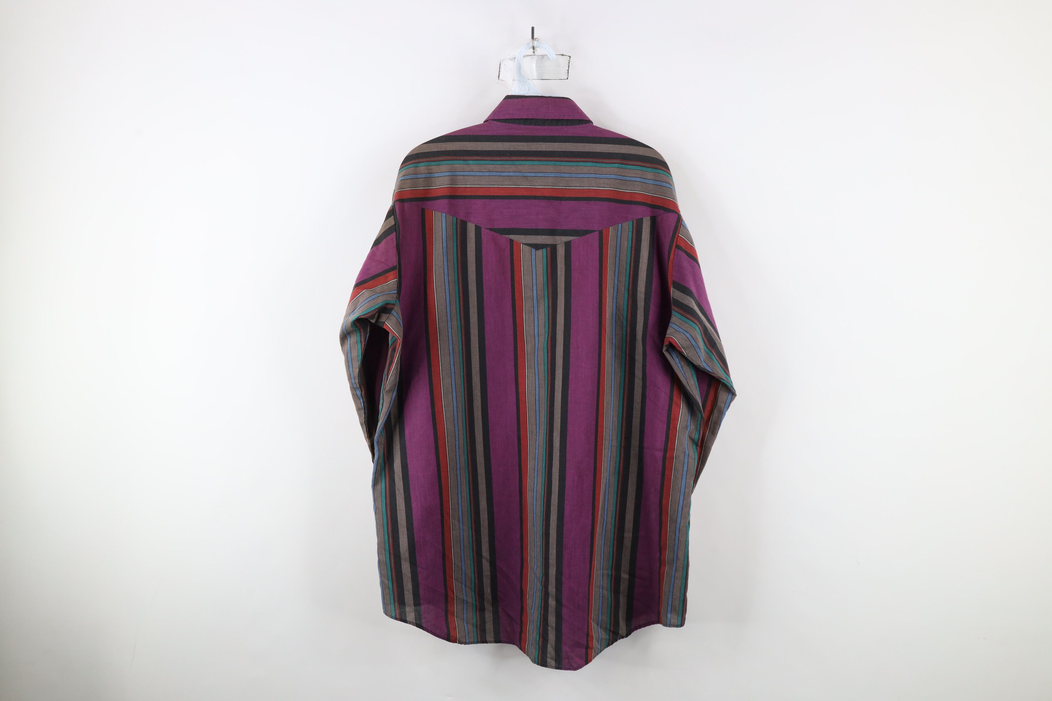 Vintage Vintage 90s Rockabilly Rainbow Striped Western Button Shirt Size US M / EU 48-50 / 2 - 9 Thumbnail