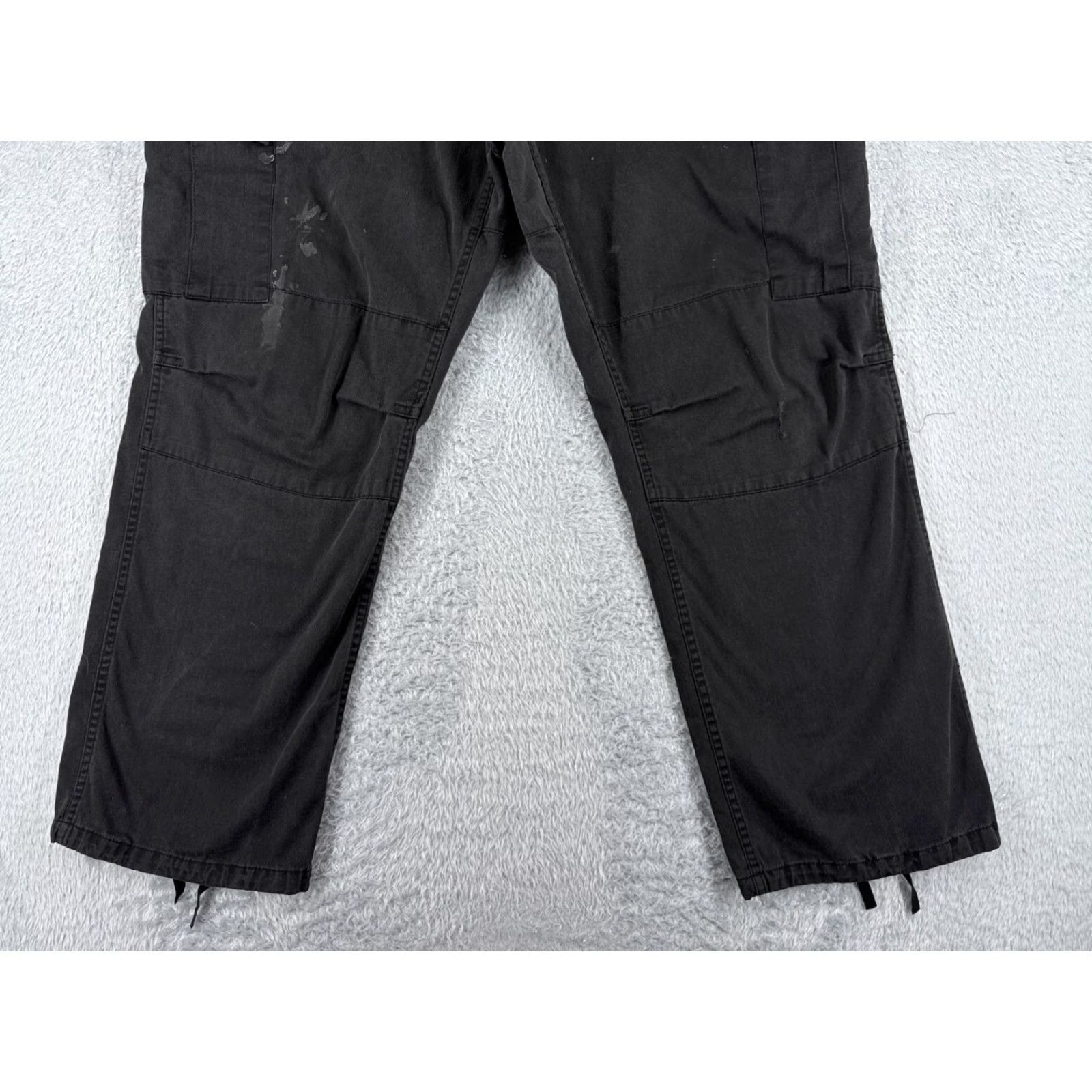 Vintage Men's Tactical Pants Cargo Pants Adult XL Black Canvas Stretch Pockets 30in Inseam, Regular Fit, Button Accents, Workwear/Outdoor, Americana Theme Size US 36 / EU 52 - 2 Thumbnail