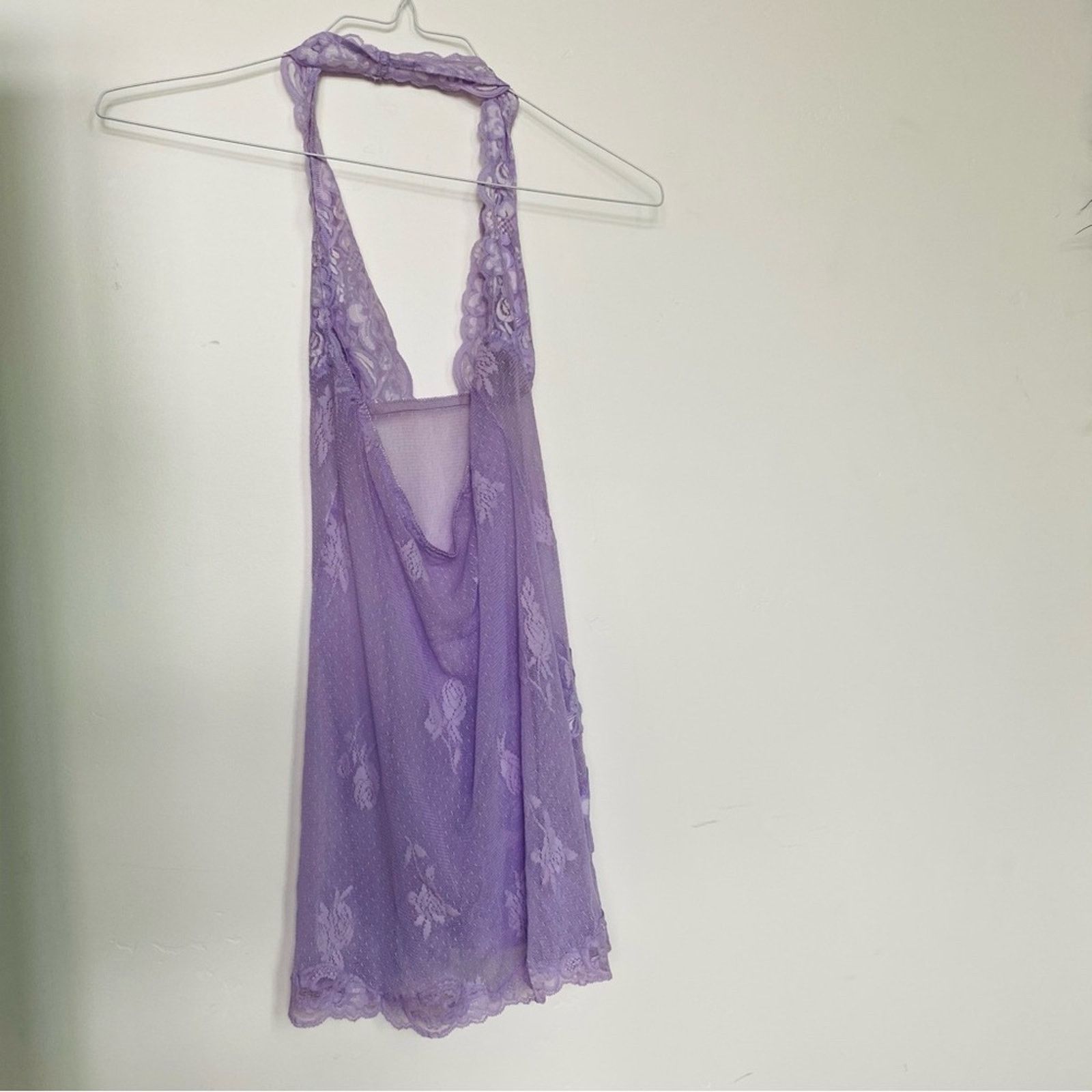 Free People NEW VICTORIAS SECRET Lavender Purple Sheer Lace Slip Dress Size S / US 4 / IT 40 - 6 Thumbnail