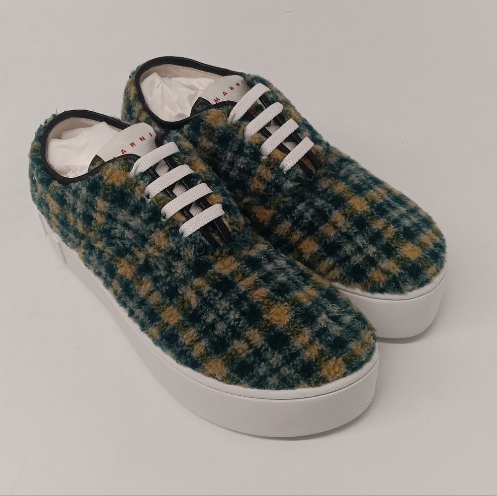 Marni Marni Tartan Check Wool Platform Lo-Top Sneakers - EU43/US10 Size US 10 / EU 43 - 2 Thumbnail