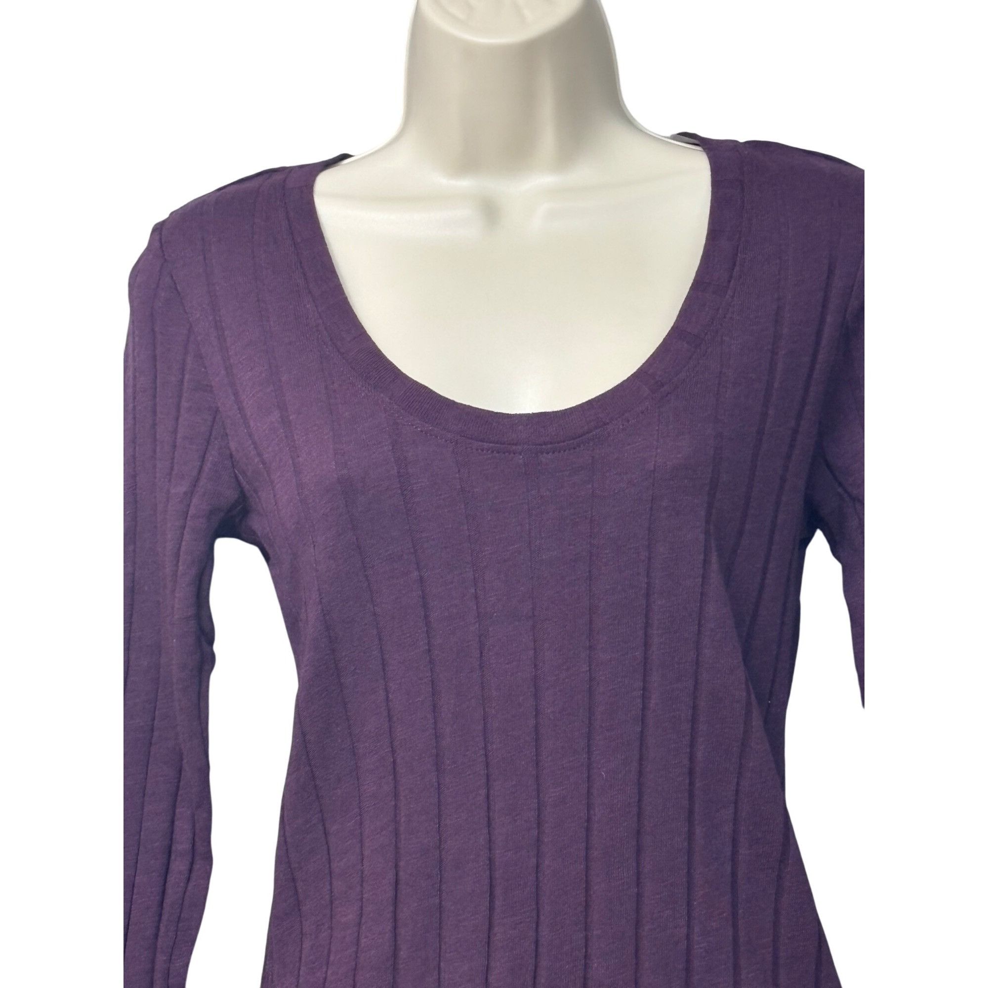 Sanctuary Sanctuary Ruby Scoop Ribbed 3/4 Sleeve Top, Amethyst, L Size L / US 10 / IT 46 - 4 Thumbnail