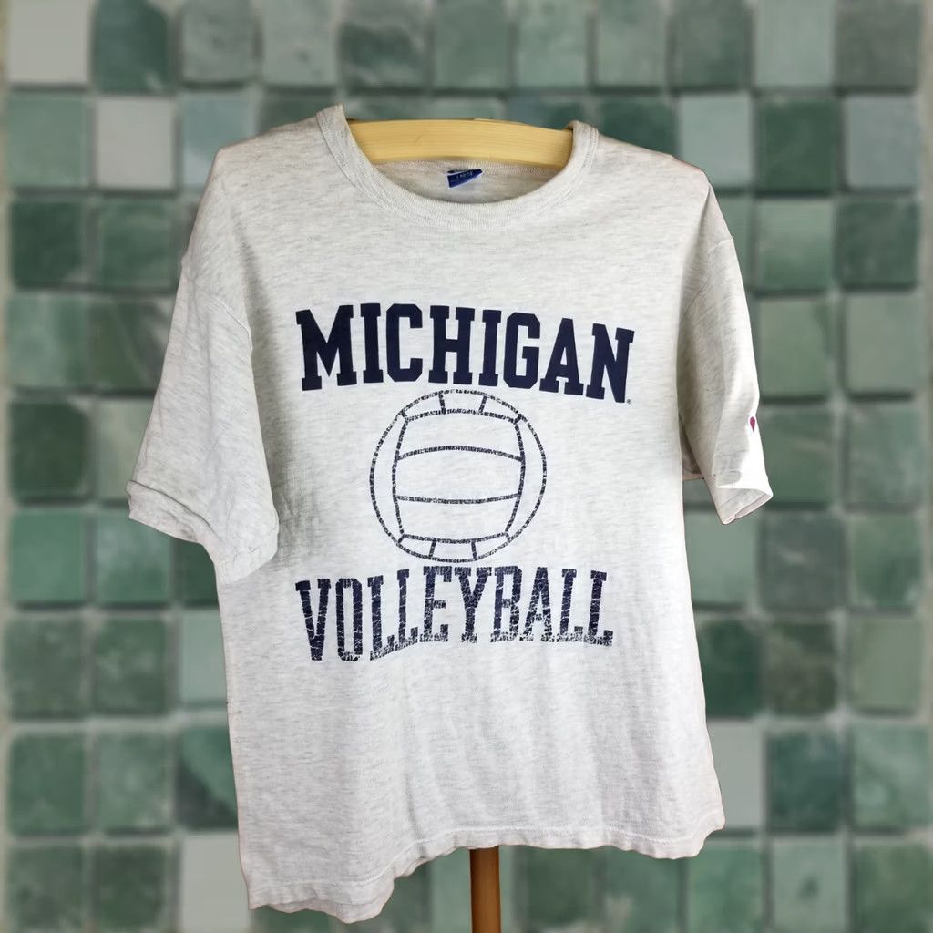 Champion VINTAGE CHAMPION MICHIGAN STATE VOLLEYBALL GRAY COTTON T-SHIRT SZ LARGE Mens 90' Size US L / EU 52-54 / 3 - 1 Thumbnail