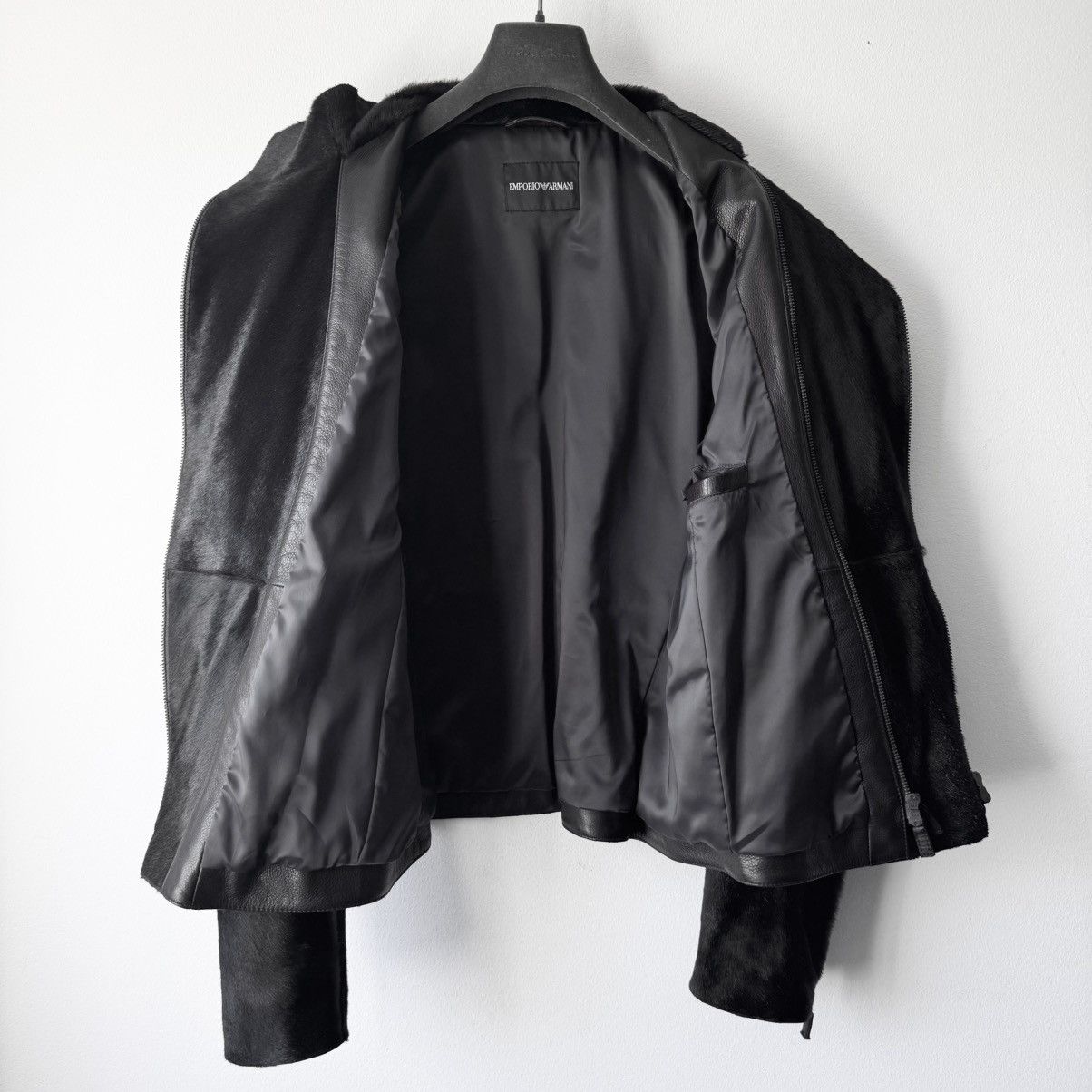Emporio Armani Emporio Armani AW2012 Pony Hair Asymmetrical Leather Jacket Size US M / EU 48-50 / 2 - 10 Thumbnail