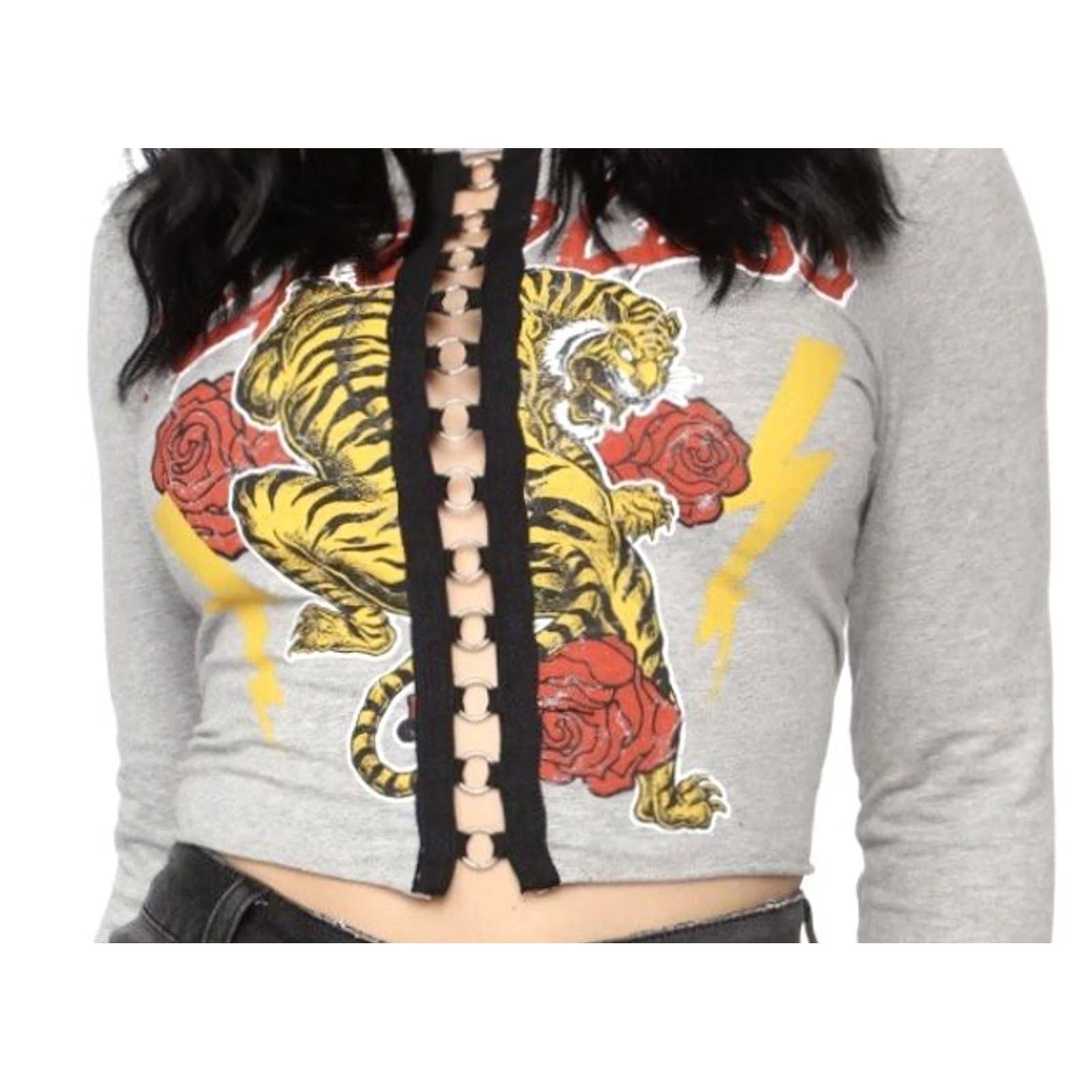 Fashion Nova VINTAGE Women’s Fashion nova wild and fearless top M Gray Blouse Women M Size M / US 6-8 / IT 42-44 - 2 Thumbnail