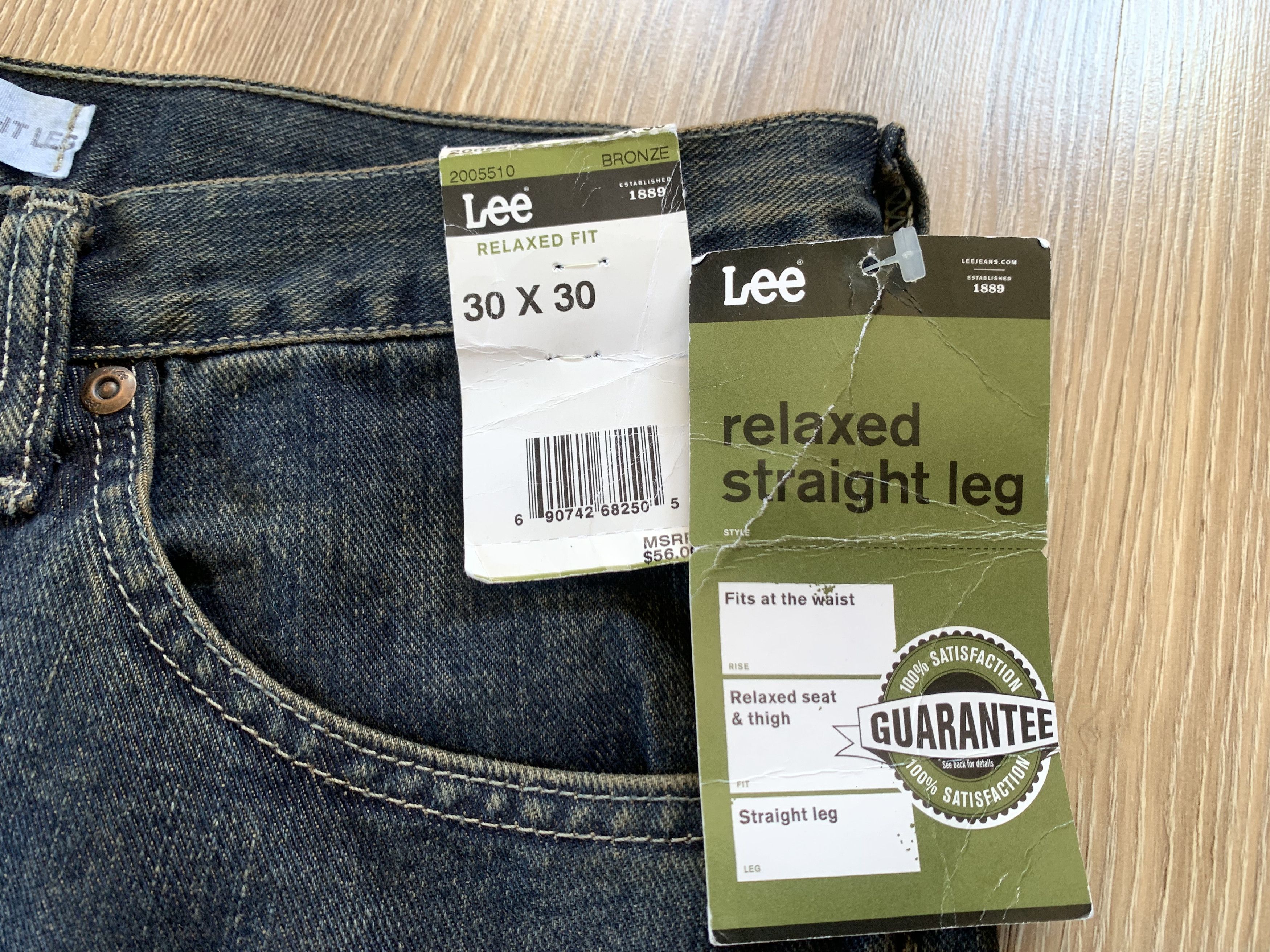 Lee New Lee Relaxed Straight Leg Vintage Jeans Size US 30 / EU 46 - 9 Thumbnail
