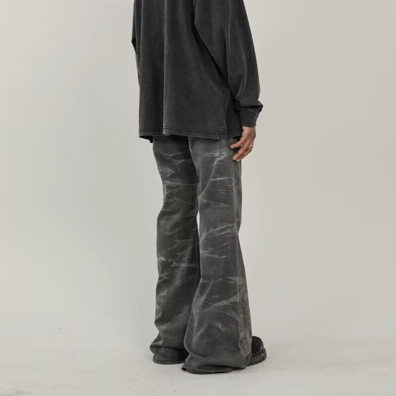 Jean × Vintage Washed Flared Ripple Design Jeans Size US 29 - 3 Thumbnail