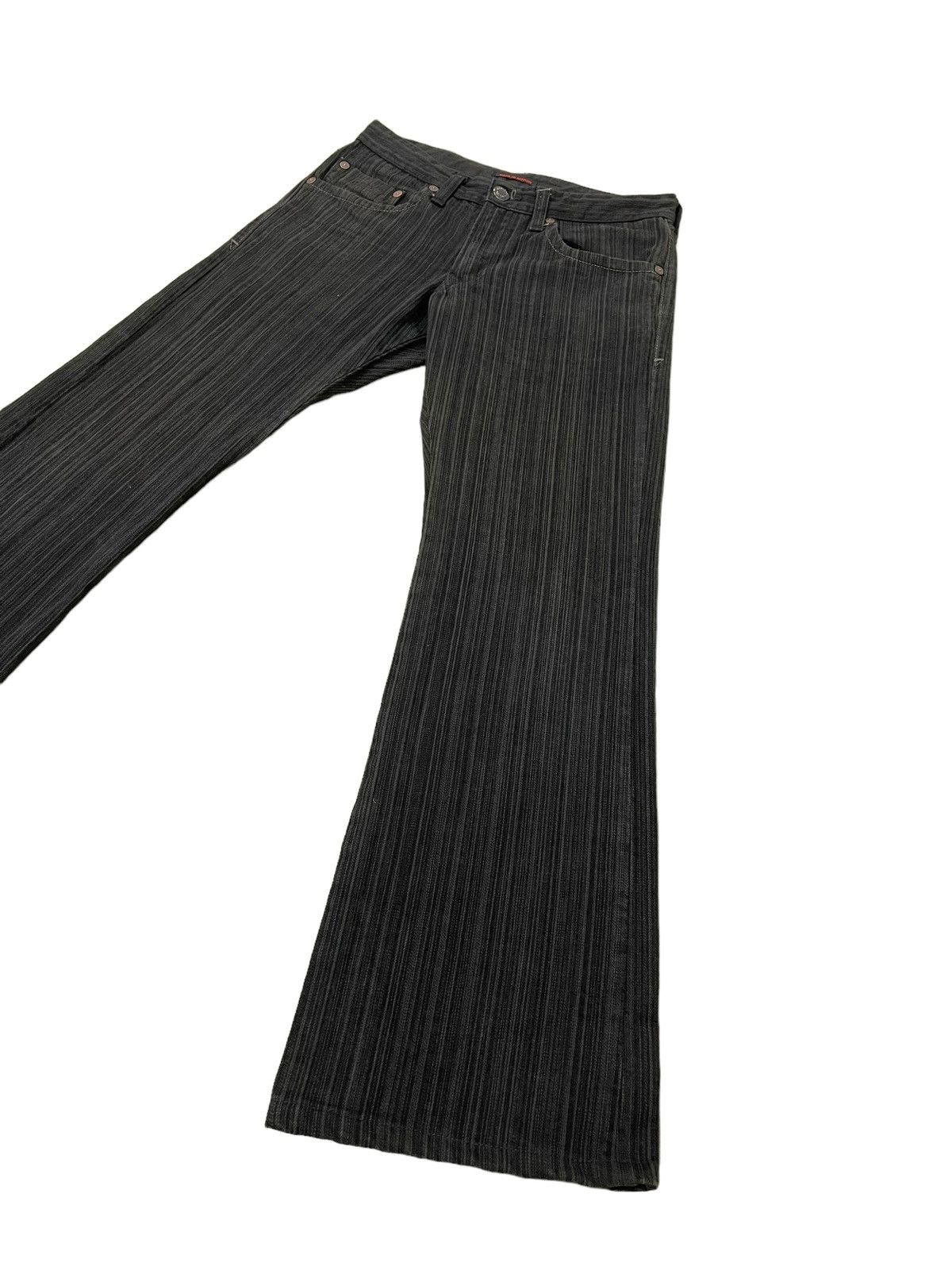 Japanese Brand Flare Jeans Blue Way Japan Pinstriped Boot Cut 8🟦7 Size US 30 / EU 46 - 3 Thumbnail