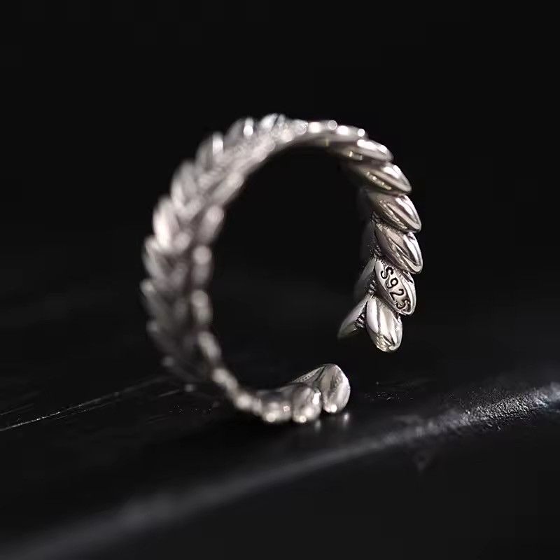 Other Wheat Leave Pattern Finger Ring Resizeable Size ONE SIZE - 4 Thumbnail