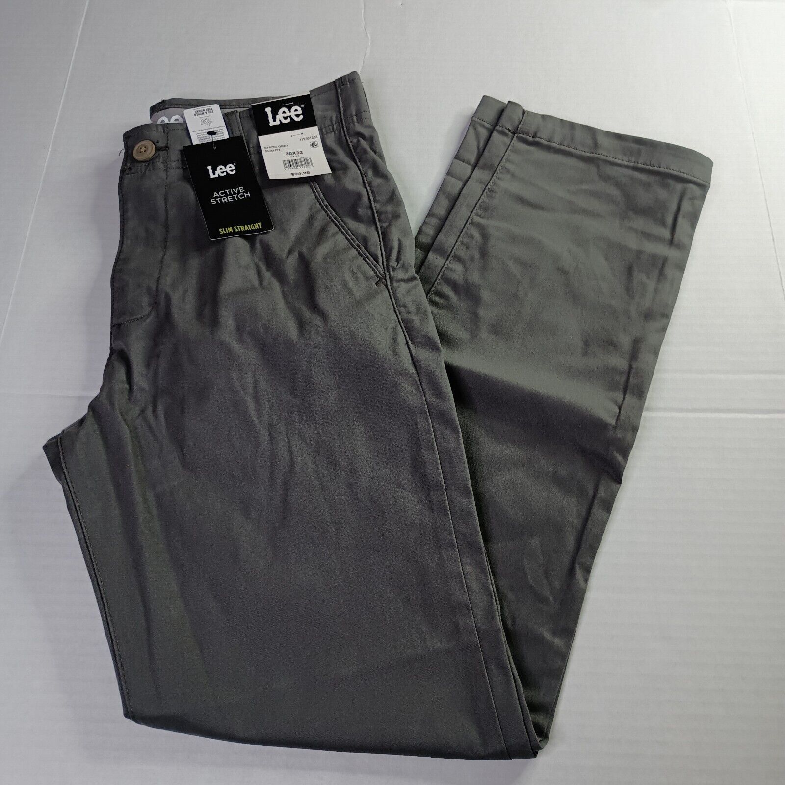 Lee Lee Chino Motion Flex Waistband Pants Men's 30x32 Gray Slim Size US 30 / EU 46 - 1 Thumbnail
