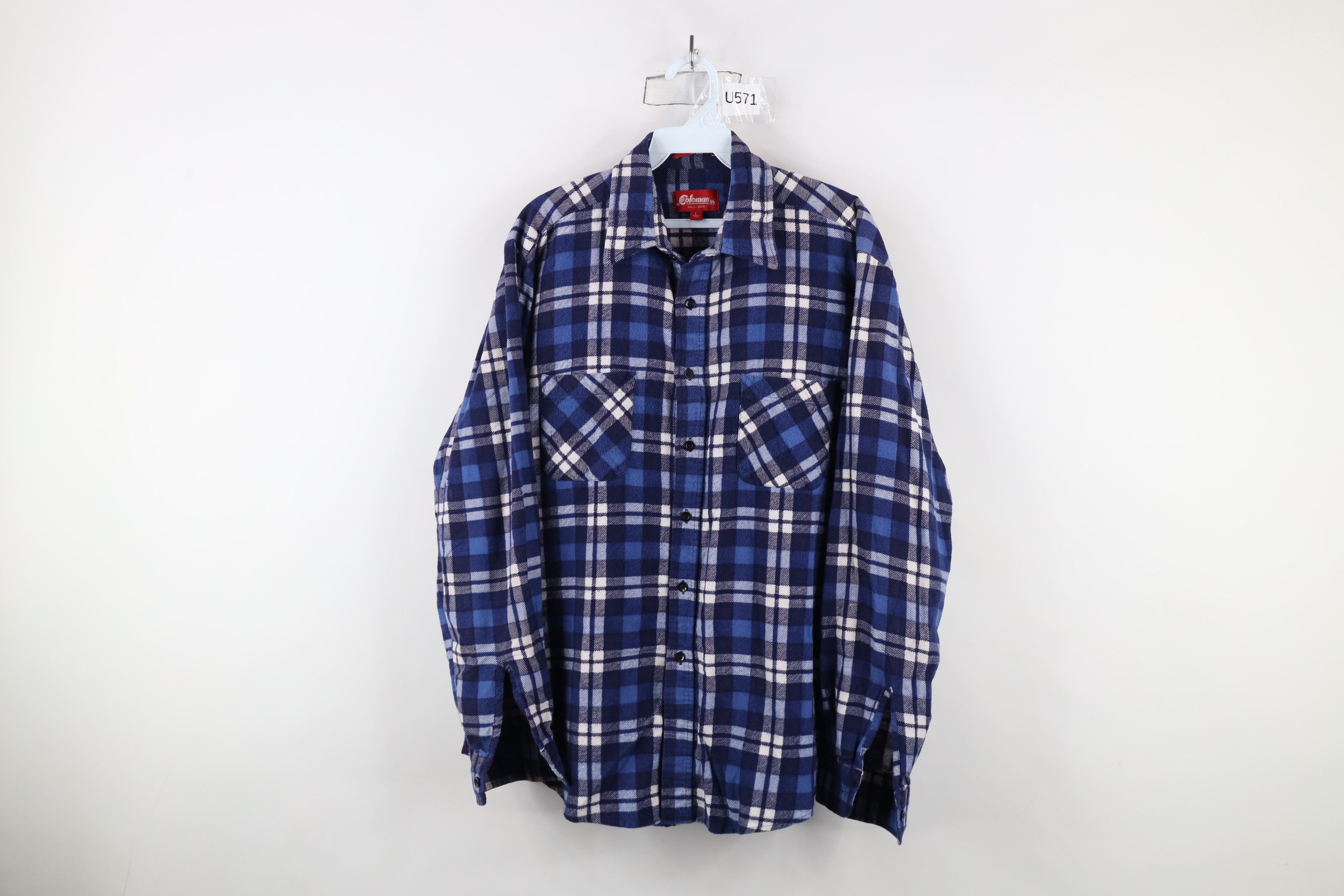 Vintage Vintage 90s Streetwear Flannel Collared Button Shirt Size US L / EU 52-54 / 3 - 1 Thumbnail