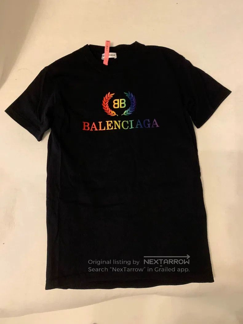 Balenciaga Balenciaga Rainbow letter short-sleeve T-shirt Size US XS / EU 42 / 0 - 1 Thumbnail