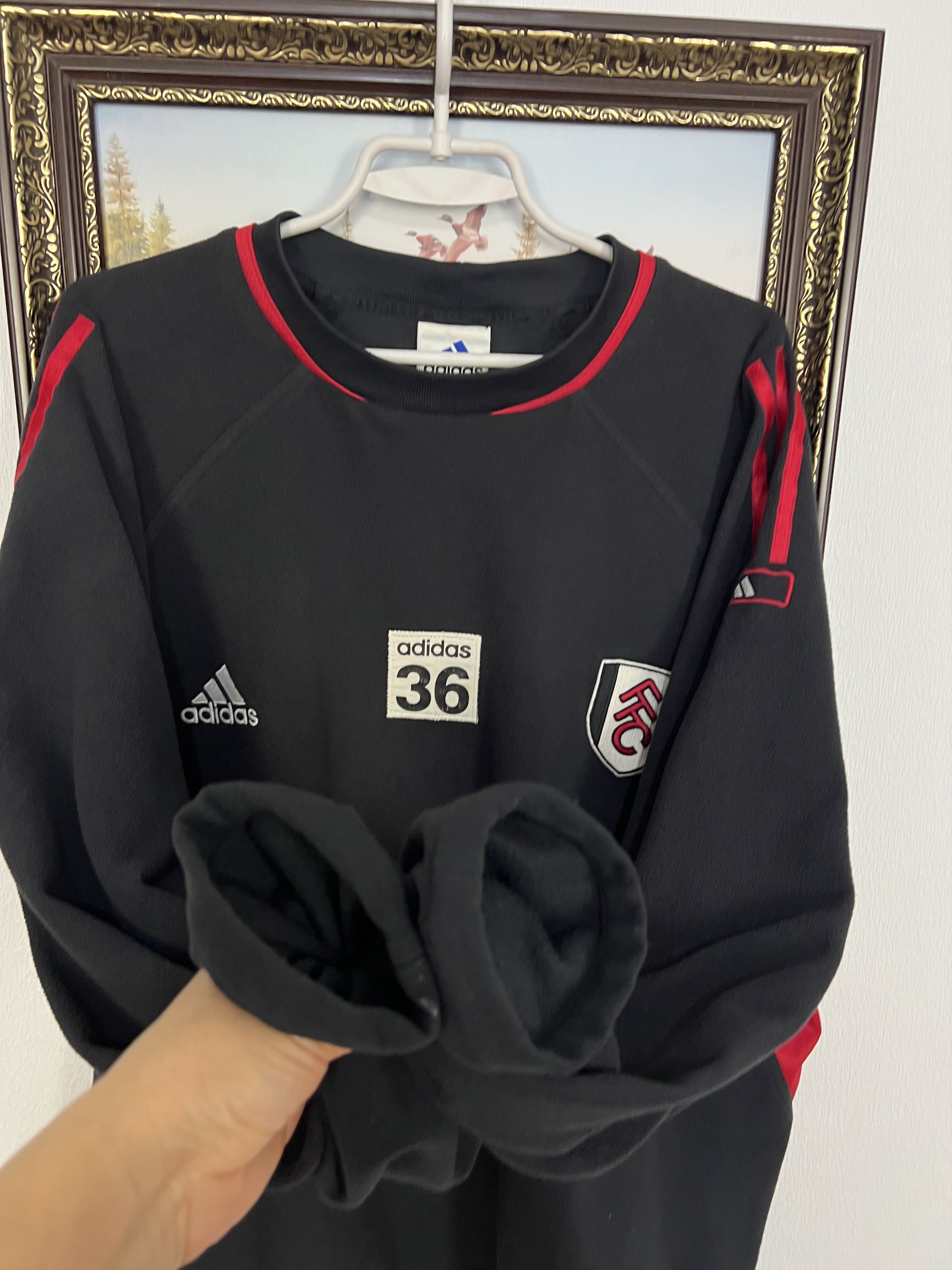 Adidas Fulham Football Fleece Player Issue Sweatshirt Jacket Size US XXL / EU 58 / 5 - 7 Thumbnail