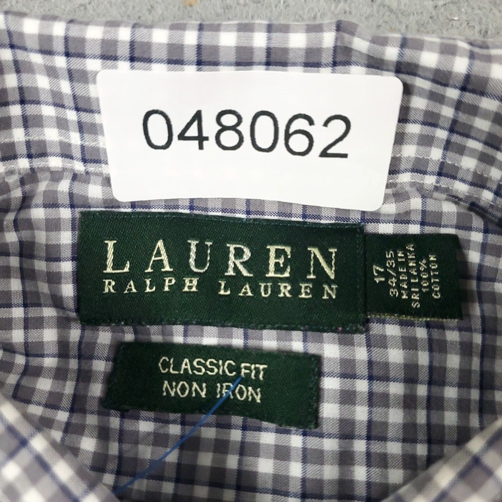 Ralph Lauren Ralph Lauren Shirt Mens Size 17 Gray Plaid Dress Button Up Long Sleeve Shirt (Dress Shirt) Mens Size 46R - 7 Thumbnail