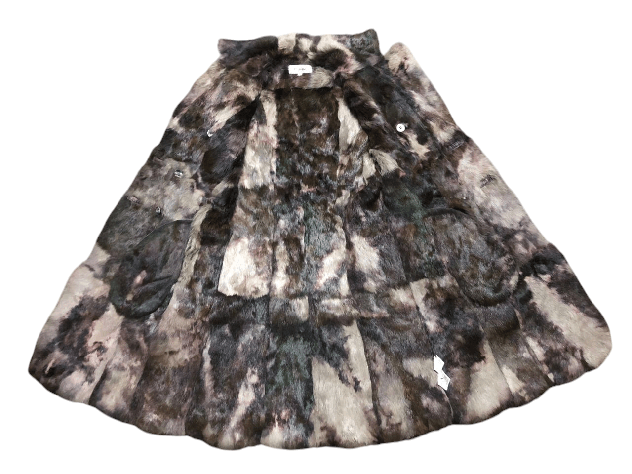 If Six Was Nine f.CAMINO Rabbit Patchwork Fur Coat Jacket Size XS / US 0-2 / IT 36-38 - 3 Thumbnail