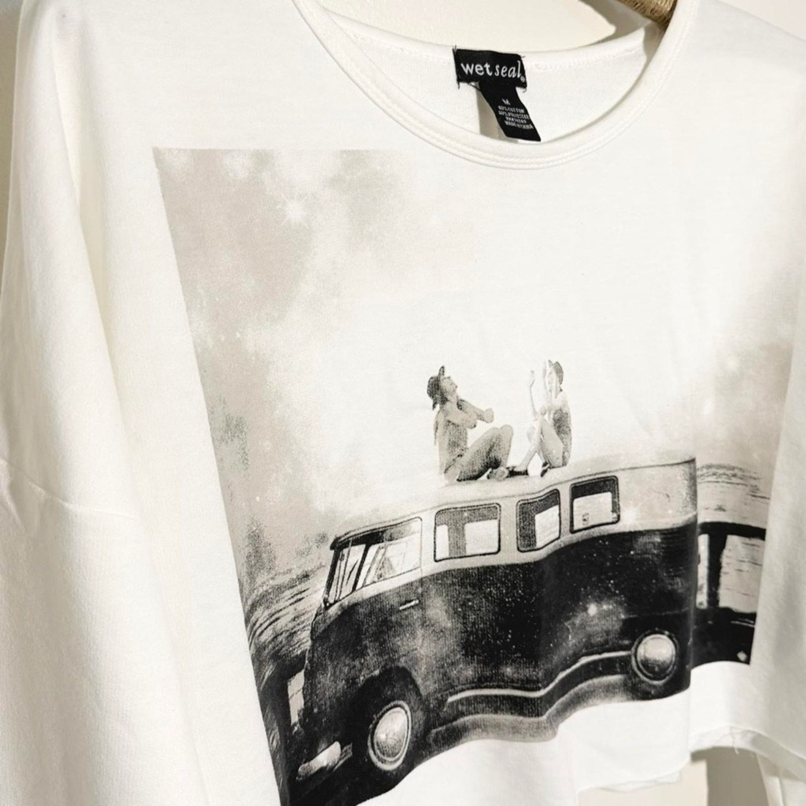 Other Vintage Wet Seal Cropped Sweatshirt Volkswagen b&w print Size M / US 6-8 / IT 42-44 - 2 Thumbnail