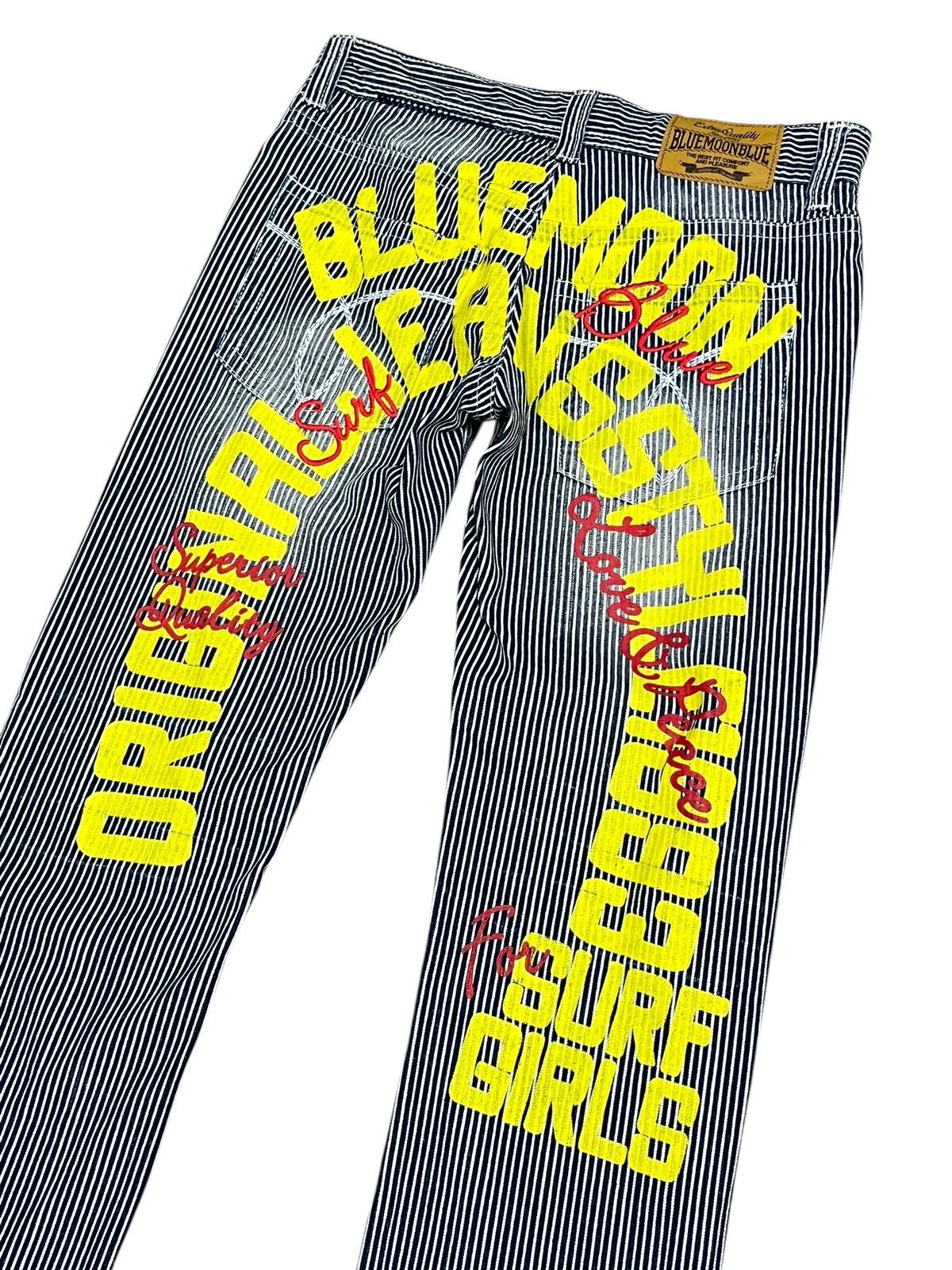 OVER THE STRiPES VERY RARE🔥Blue Moon Blue Daicock Hickory Stripe Jeans Japan Size US 28 / EU 44 - 1 Thumbnail