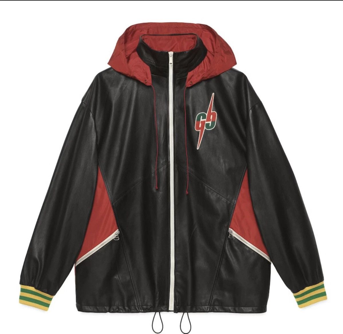 Gucci New $5400 Gucci GG Blade Black Red Leather Jacket 46 Size US S / EU 44-46 / 1 - 1 Thumbnail