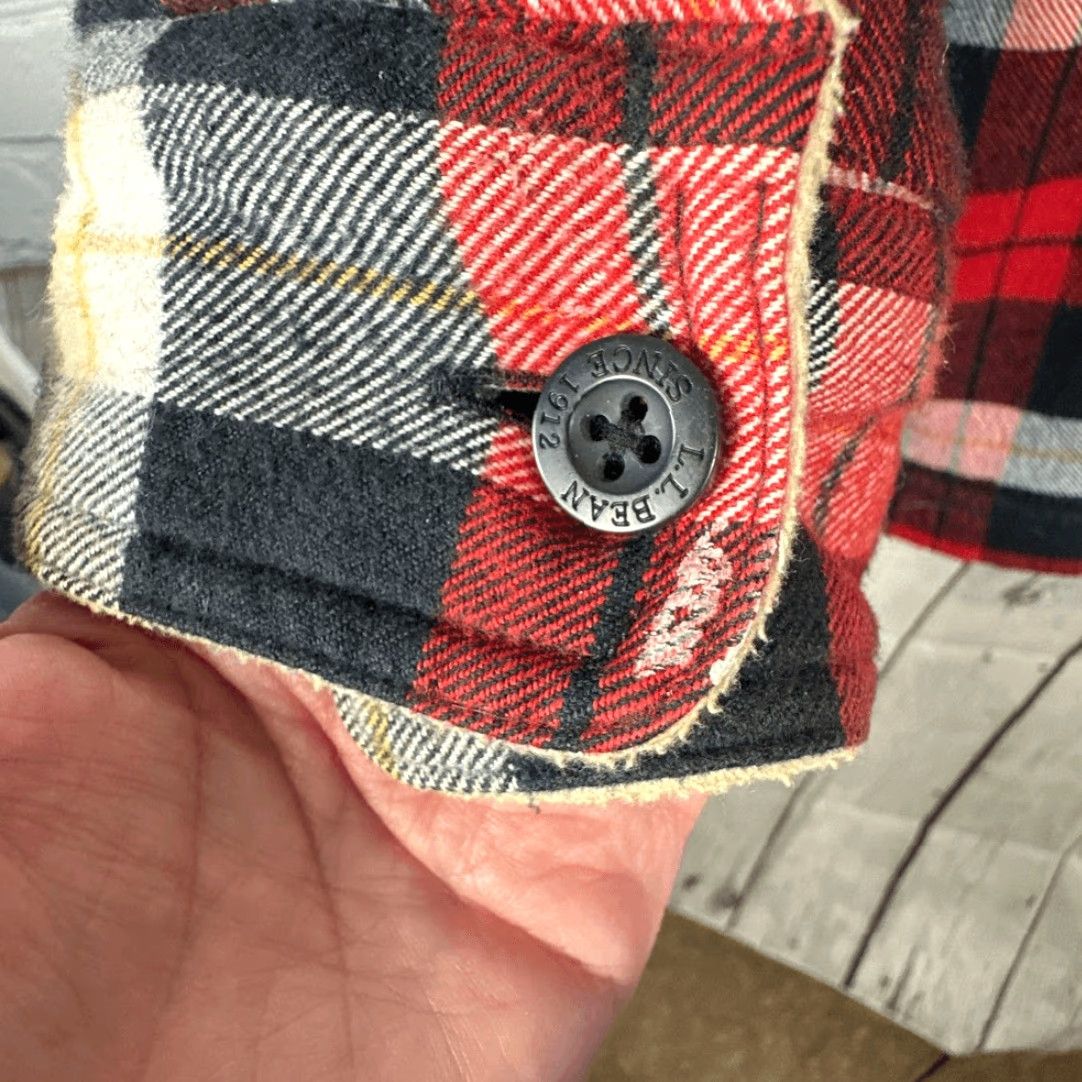 Vintage LL Bean Shirt Mens Large Red Black Plaid Winter Warm Fleece-Lined Flannel Chore Size US L / EU 52-54 / 3 - 5 Thumbnail