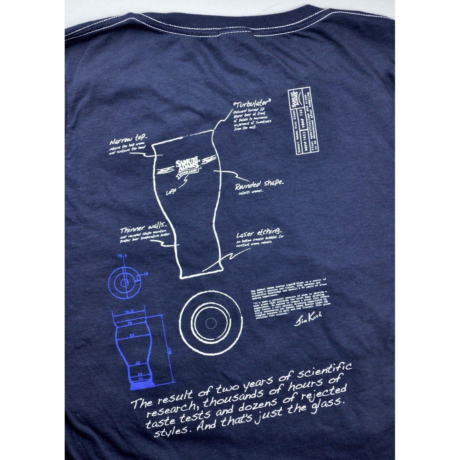 Other Samuel Sam Adams Boston Lager Pint Glass Blueprints Ladies T Size XL / US 12-14 / IT 48-50 - 7 Thumbnail